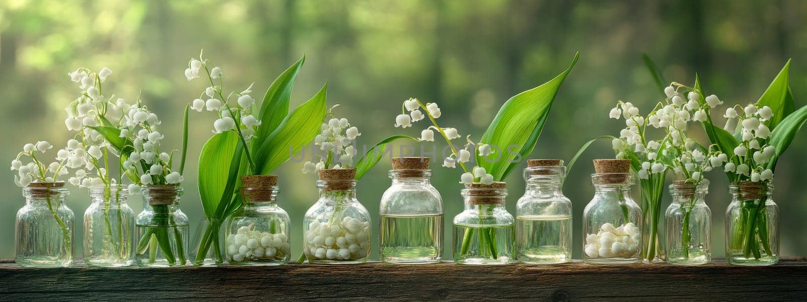 Lily of the Valley Essential Oil in a Small Bottle, Generative AI, nature