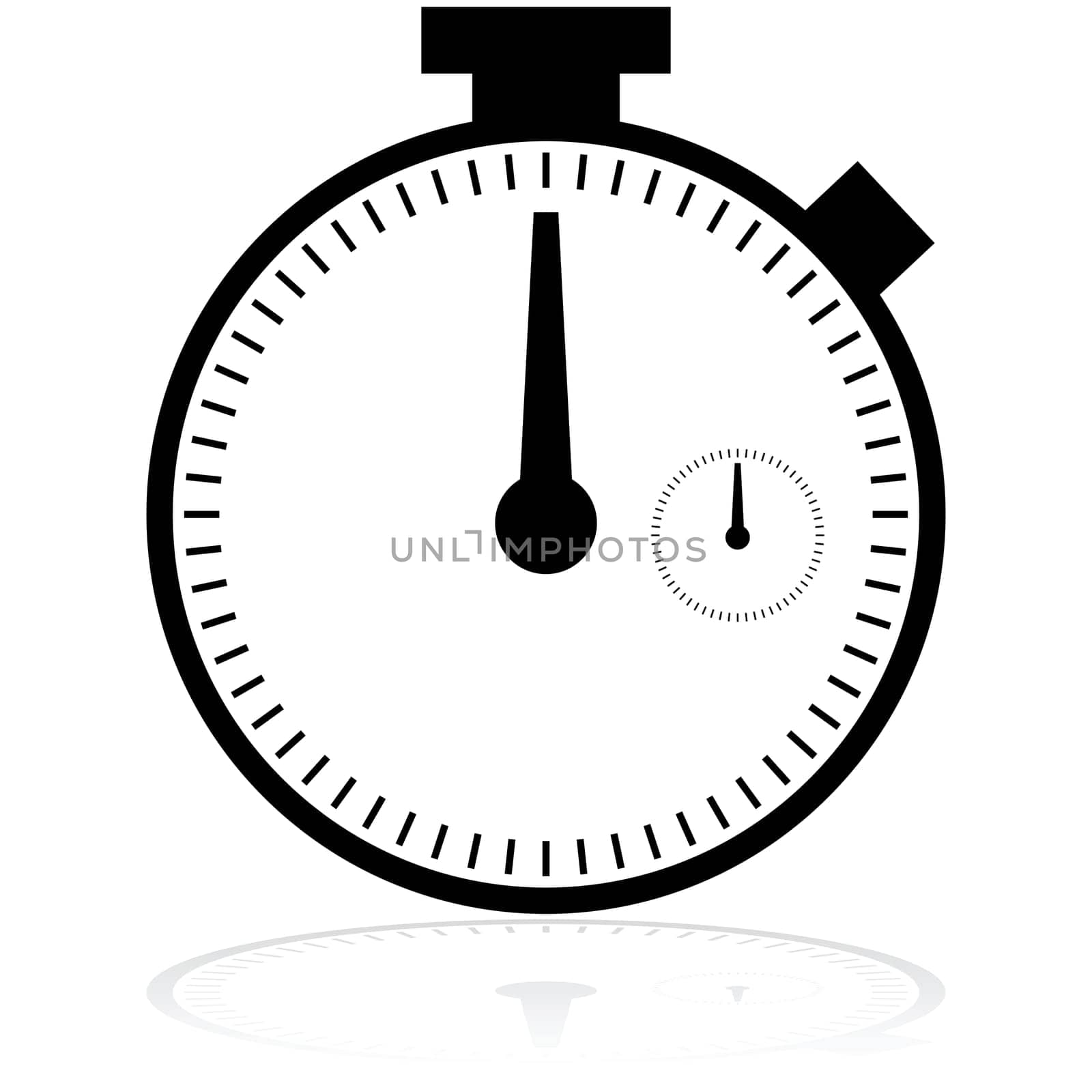 Icon illustration showing a chronometer with a main display and a smaller one inside it