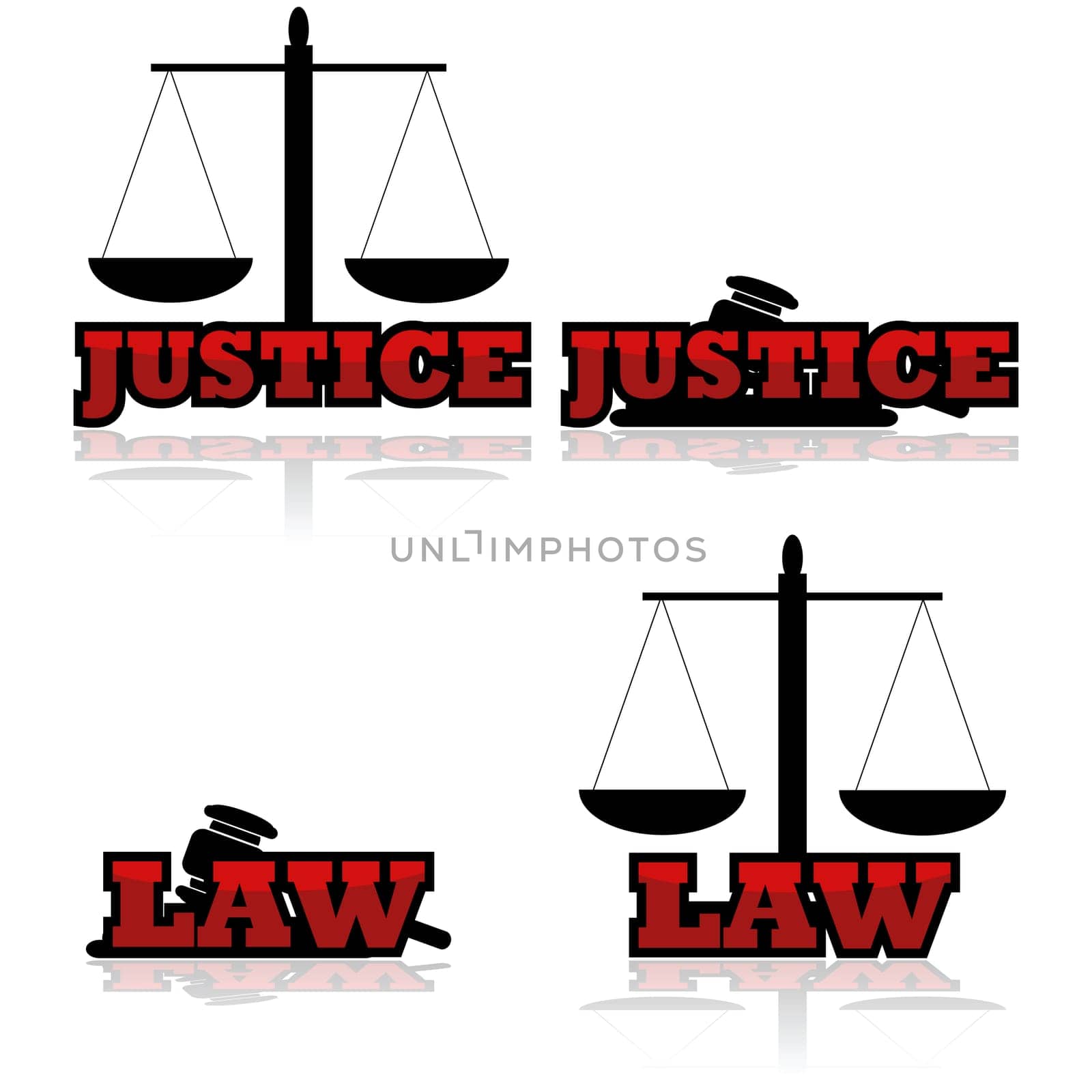 Concept illustration showing a gavel and an old fashioned scale to represent Justice and the law