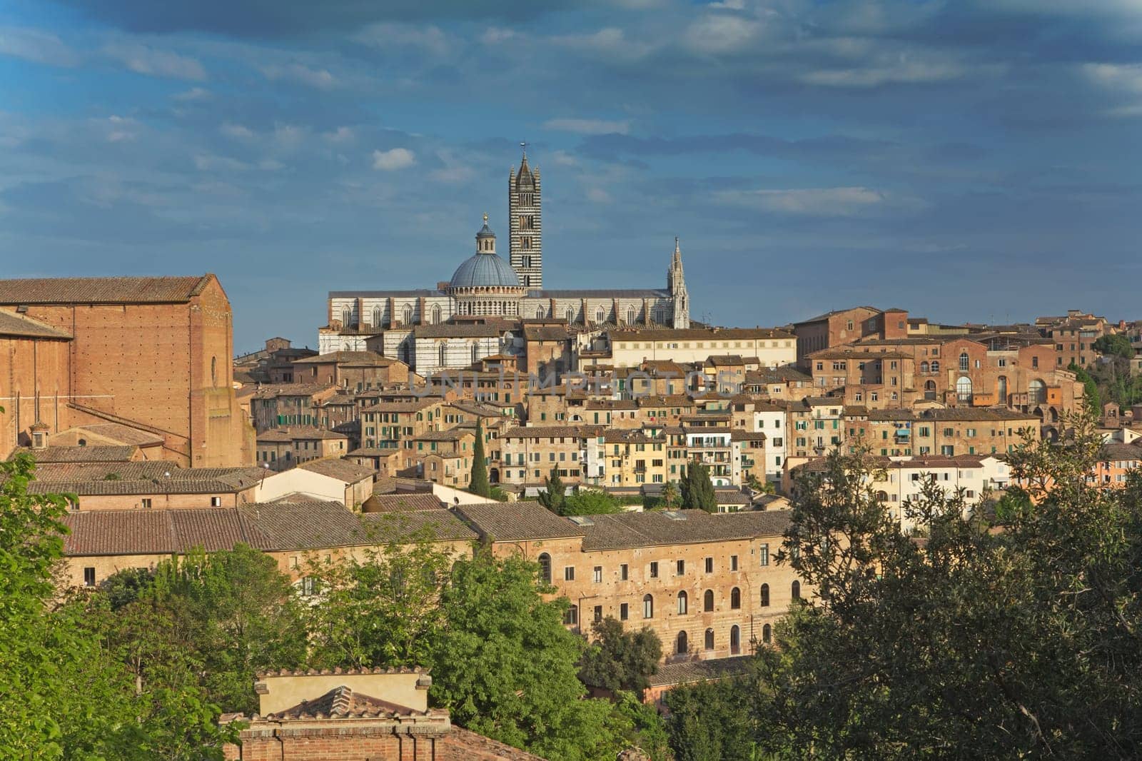 General viuew of Siena with famous cathedral (Tuscany, Italy)