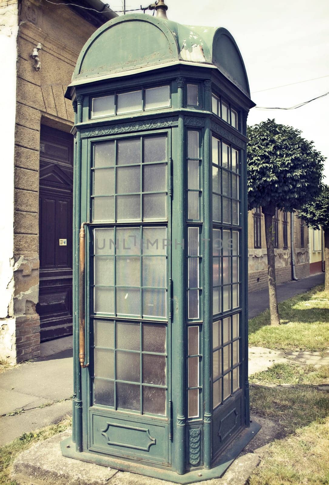 Vintage image of phone booth
