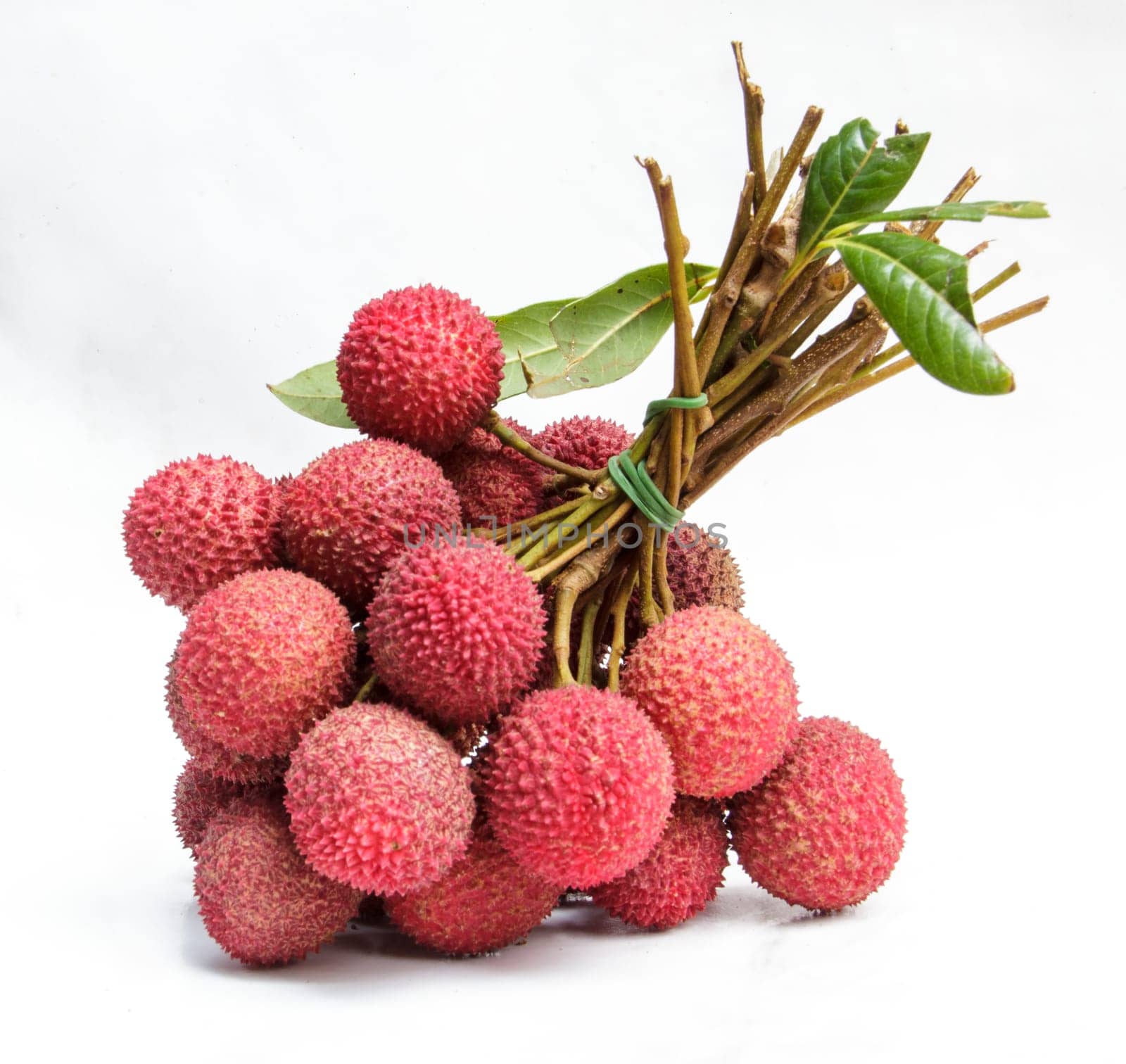 The lychee fruit with white back ground