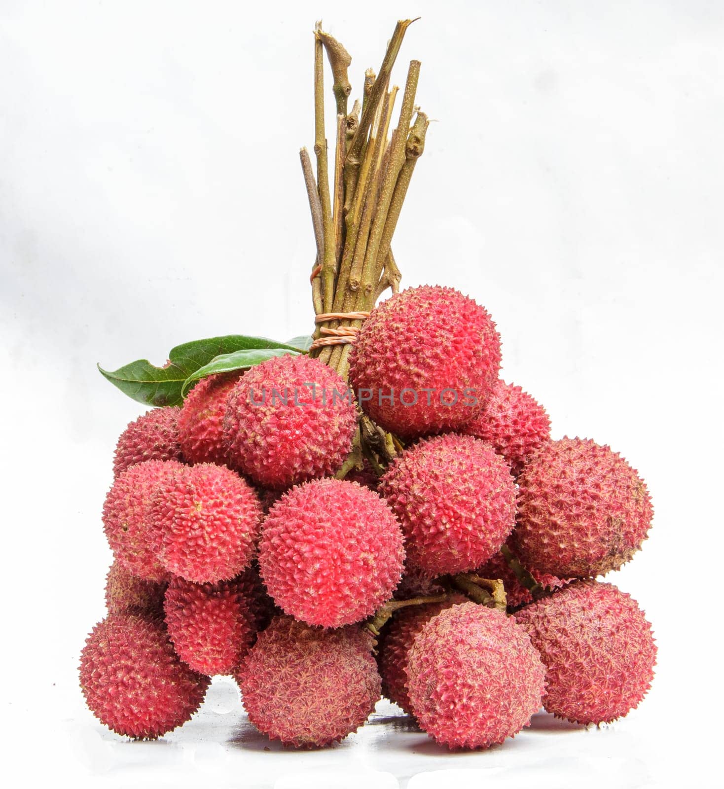 The lychee fruit with white back ground