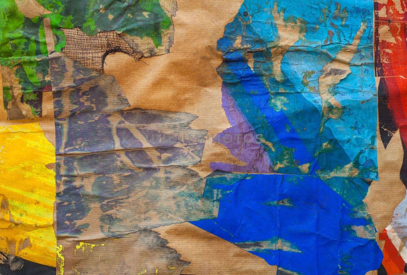 View of colorful background maked with wrinkled paper
