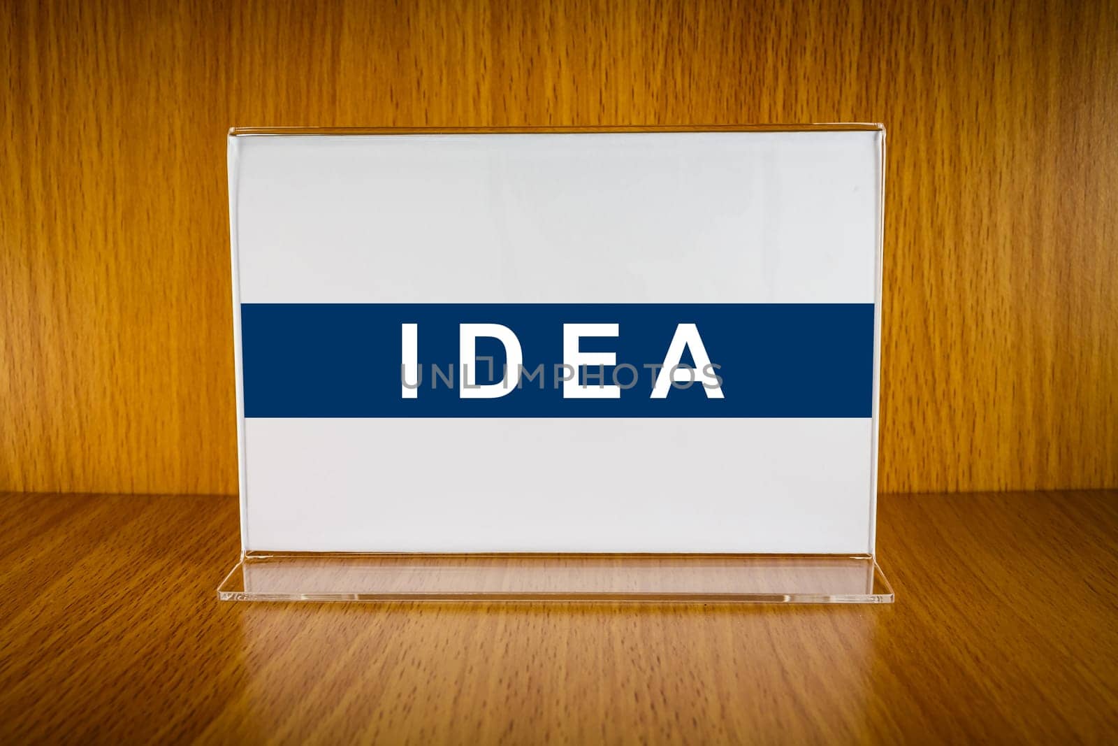 Idea word on clear Acrylic card holder