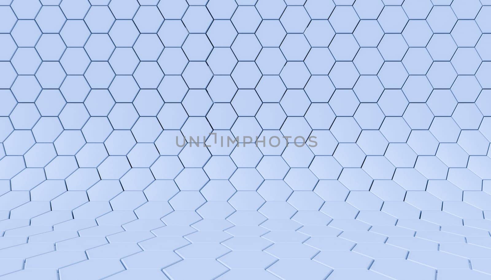 Abstract background of white hexagon. tech concept wallpaper. 3D rendering.