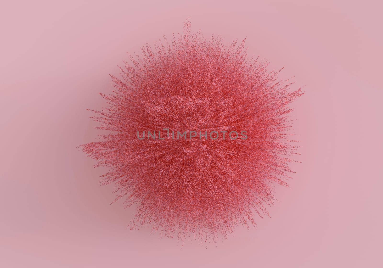 Makeup pink powder explosion. 3D rendering.