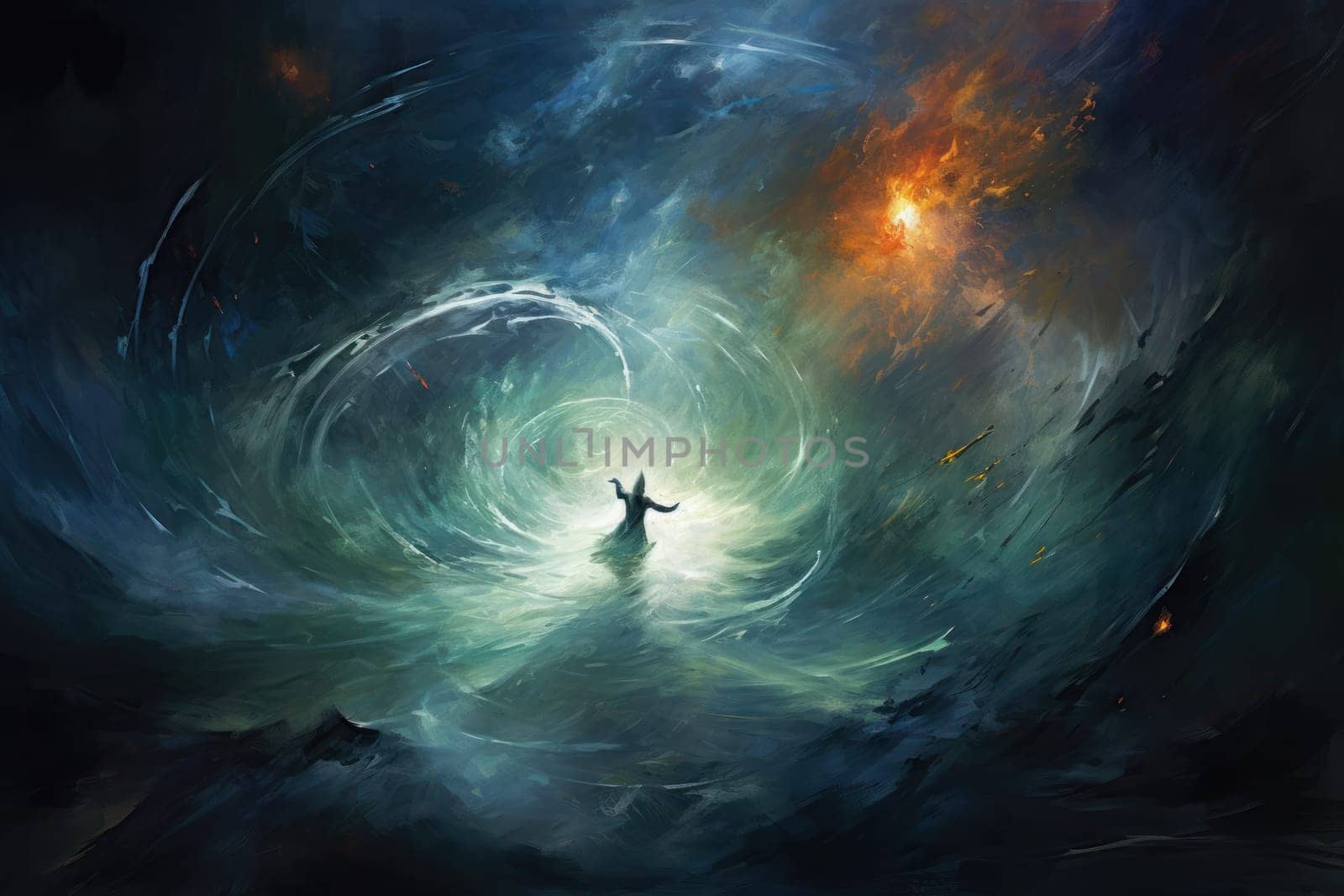 In the realm of fantasy, whirling vortex elementals manifest, harnessing their elemental prowess to conjure powerful storms.