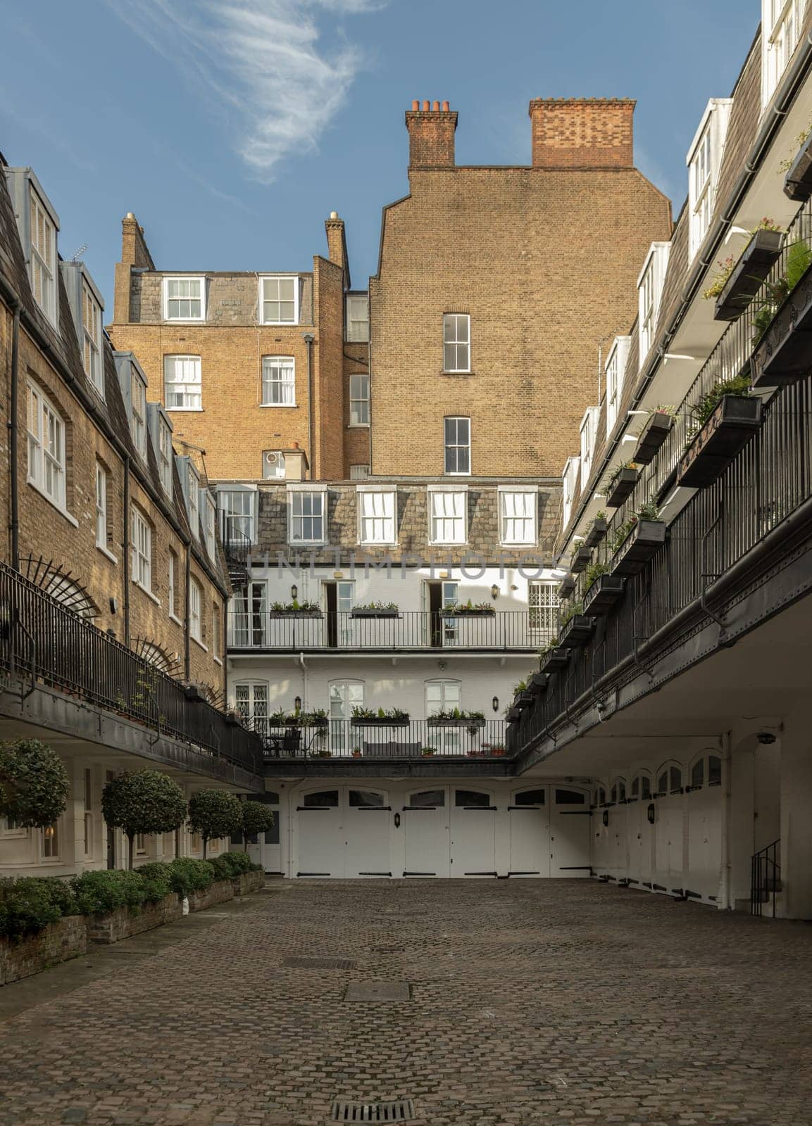 London, UK - Oct 24, 2023 - House in De Vere Mews and De Vere Cottages. South Kensington, Space for text, Selective focus.