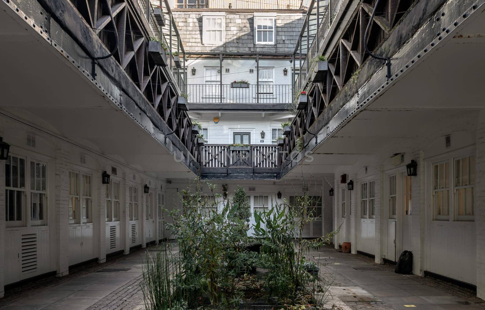 London, UK - Oct 24, 2023 - House in De Vere Mews and De Vere Cottages. South Kensington, Space for text, Selective focus.