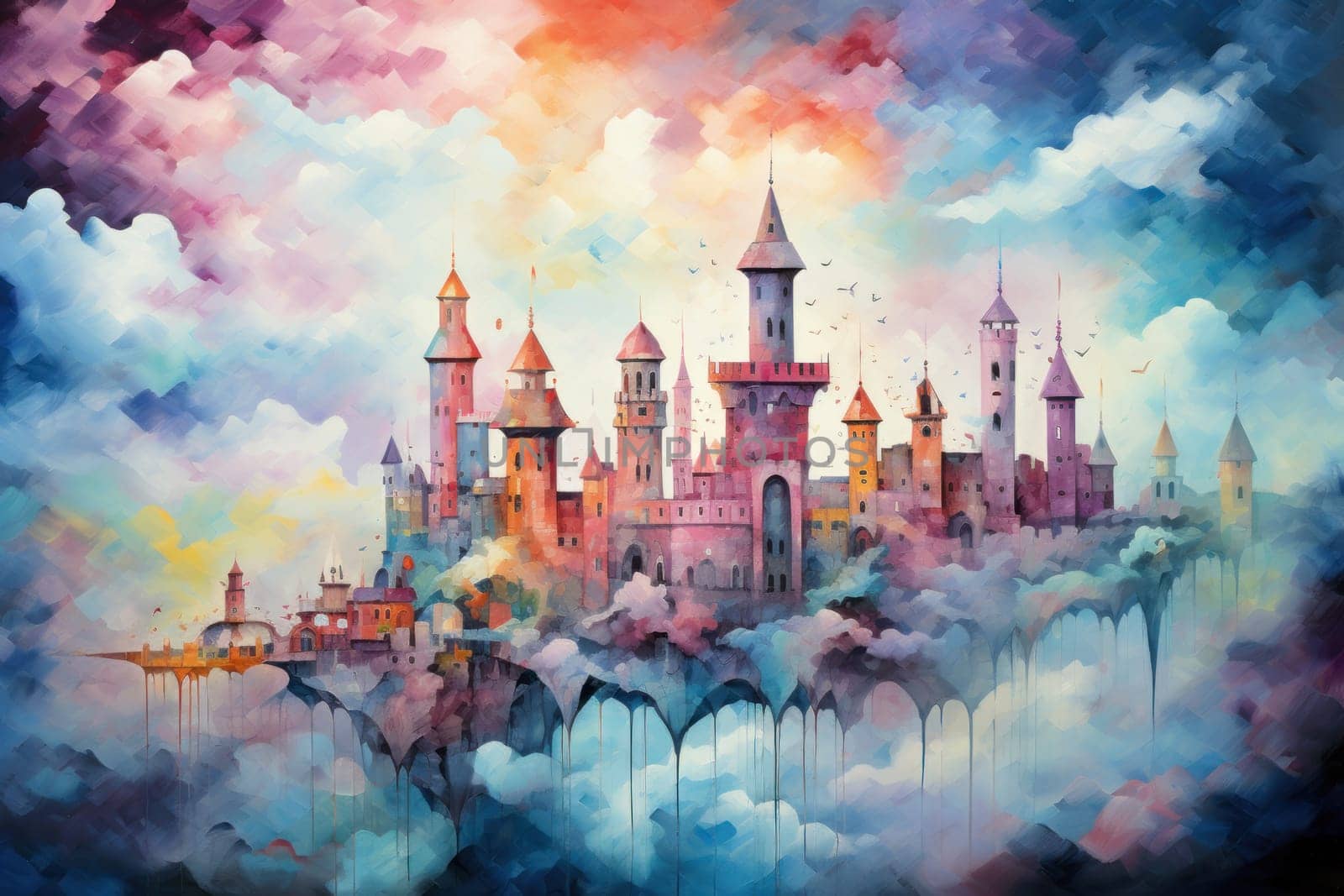 In the realm of fantasy, whimsical cloud castles grace the skies, defying gravity and capturing the imagination of dreamers.