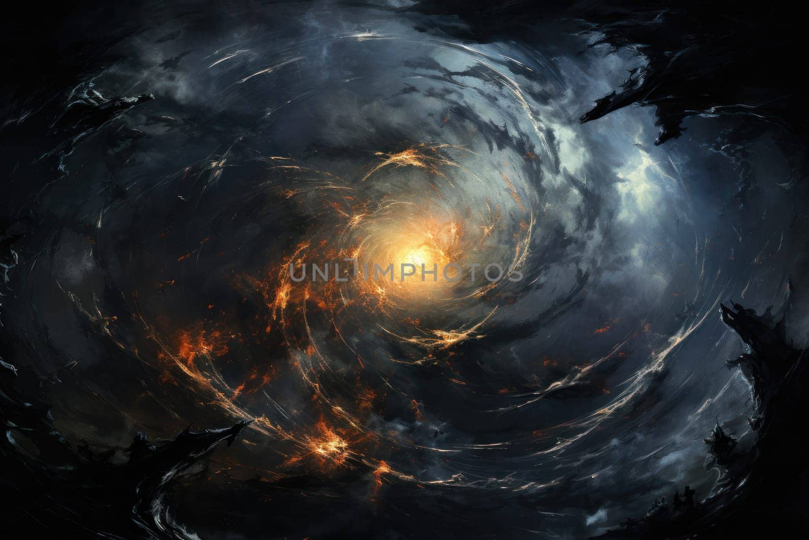 In the realm of fantasy, whirling vortex elementals manifest, harnessing their elemental prowess to conjure powerful storms.