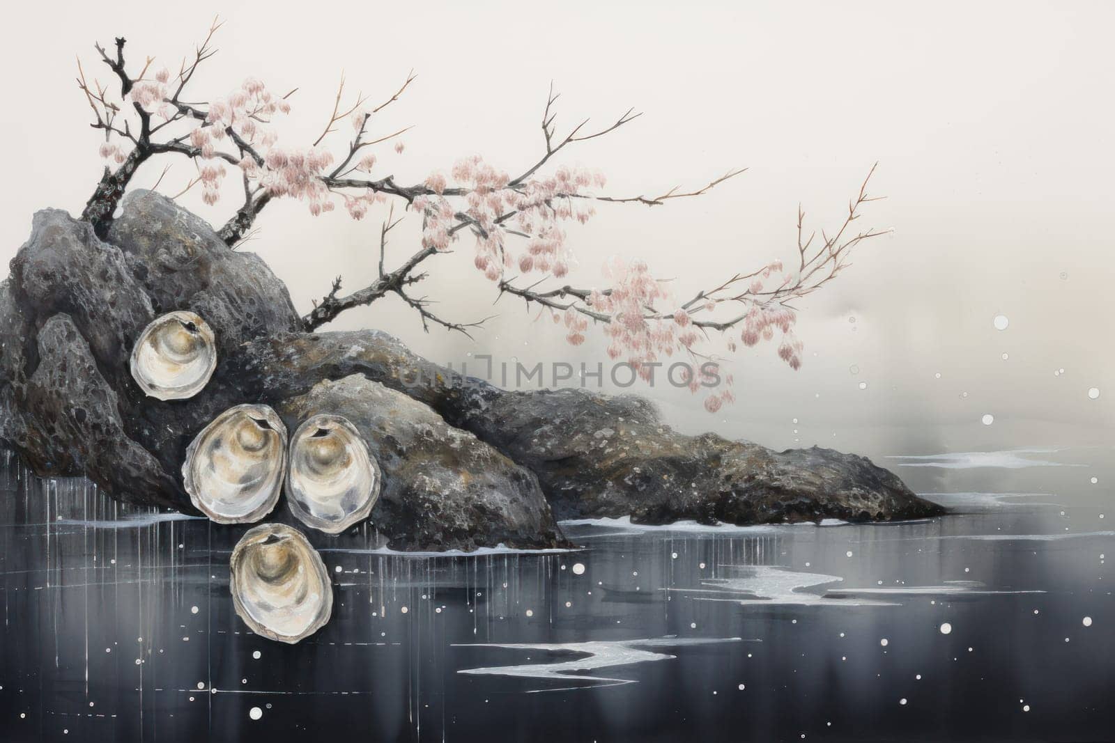 An enchanting depiction of radiant pearl oysters, tenderly nurturing exquisite pearls imbued with enigmatic properties.