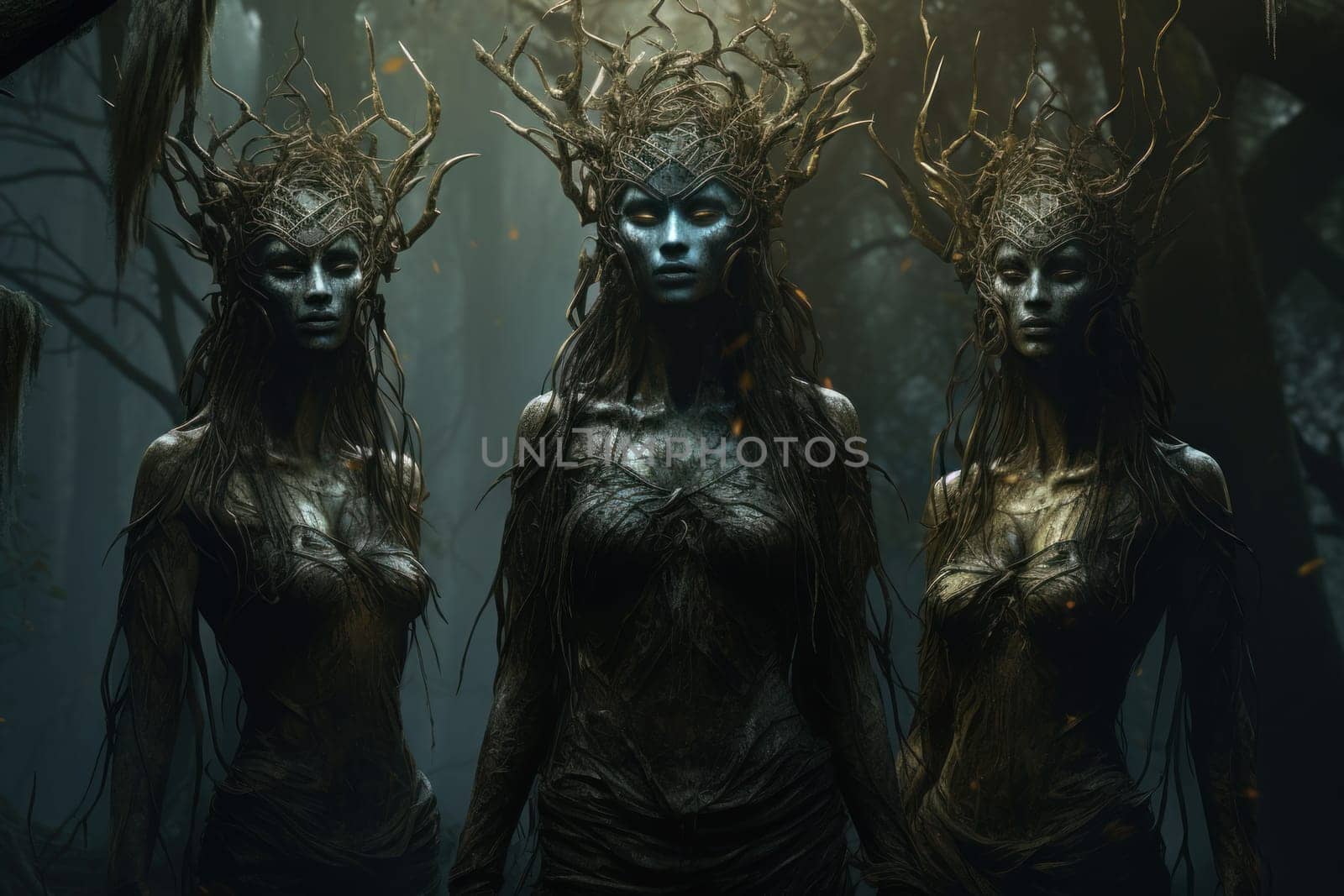 Deep within the realm of fantasy, vengeful banshees dwell, their anguished wails piercing the stillness of haunted forests.