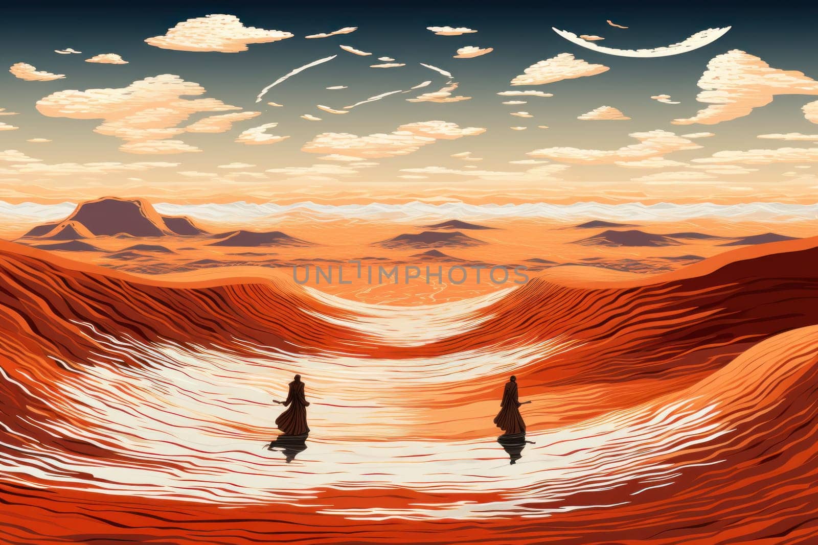 In the enchanting world of fantasy, there exist mystical beings known as whirling sand dervishes.