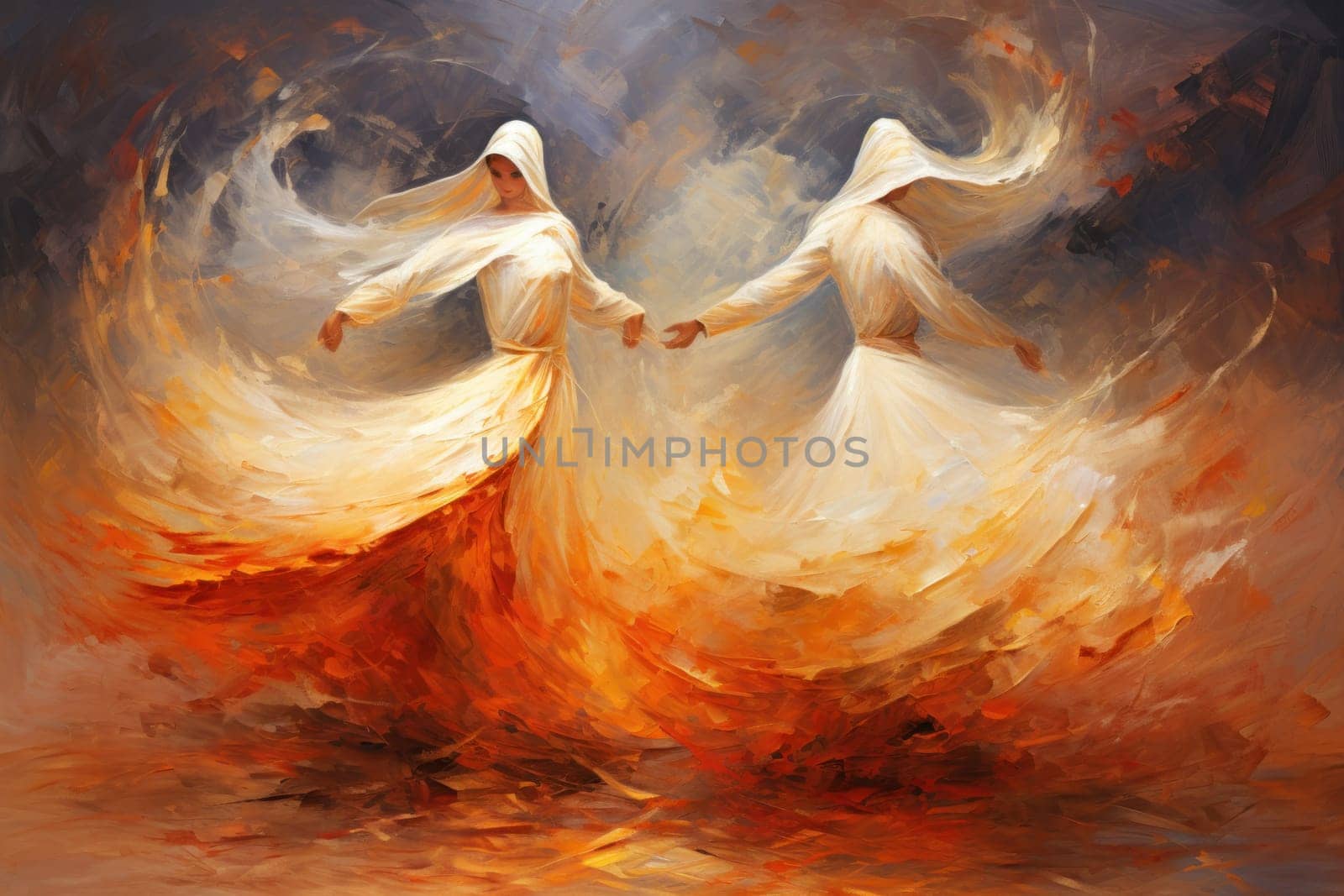In the enchanting world of fantasy, there exist mystical beings known as whirling sand dervishes.