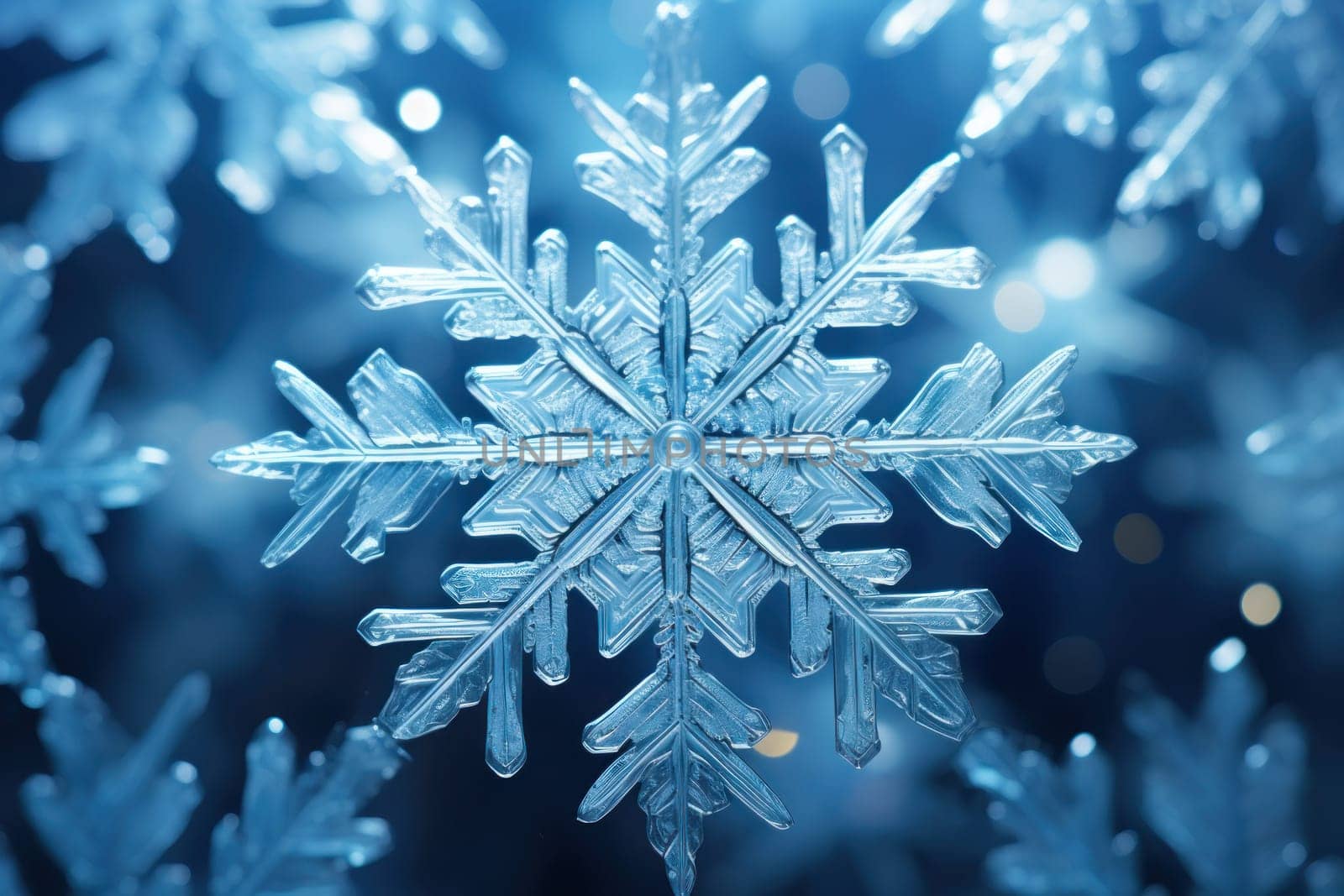An artistic masterpiece showcasing the exquisite details and singular beauty of individual snowflakes, captured through the lens of macro photography, unraveling their complex, one-of-a-kind designs.