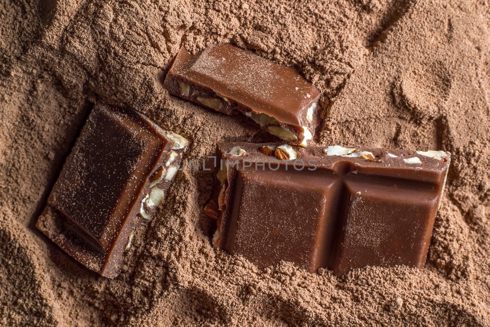 Several pieces of chocolate