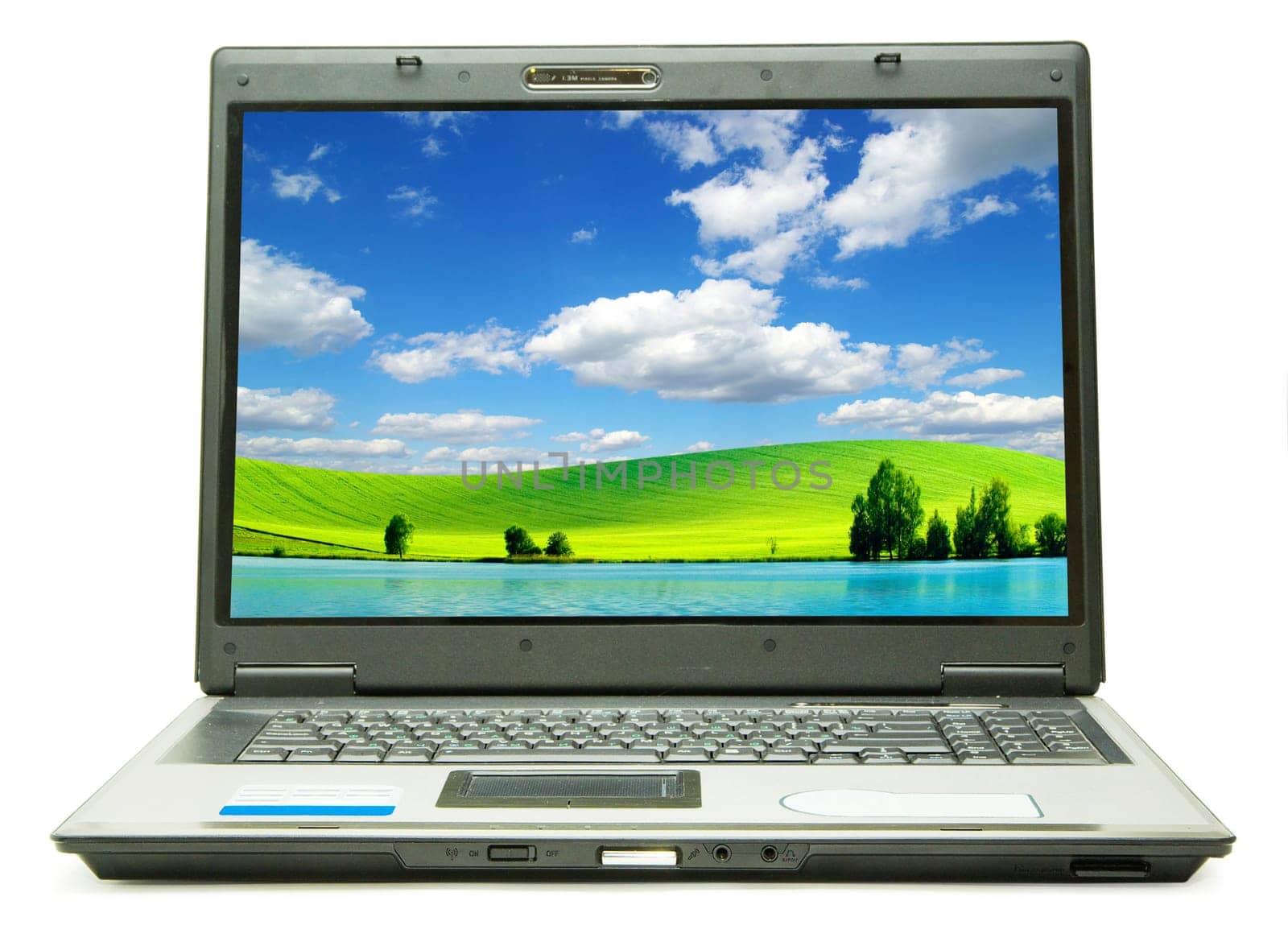 Notebook personal computer on white background