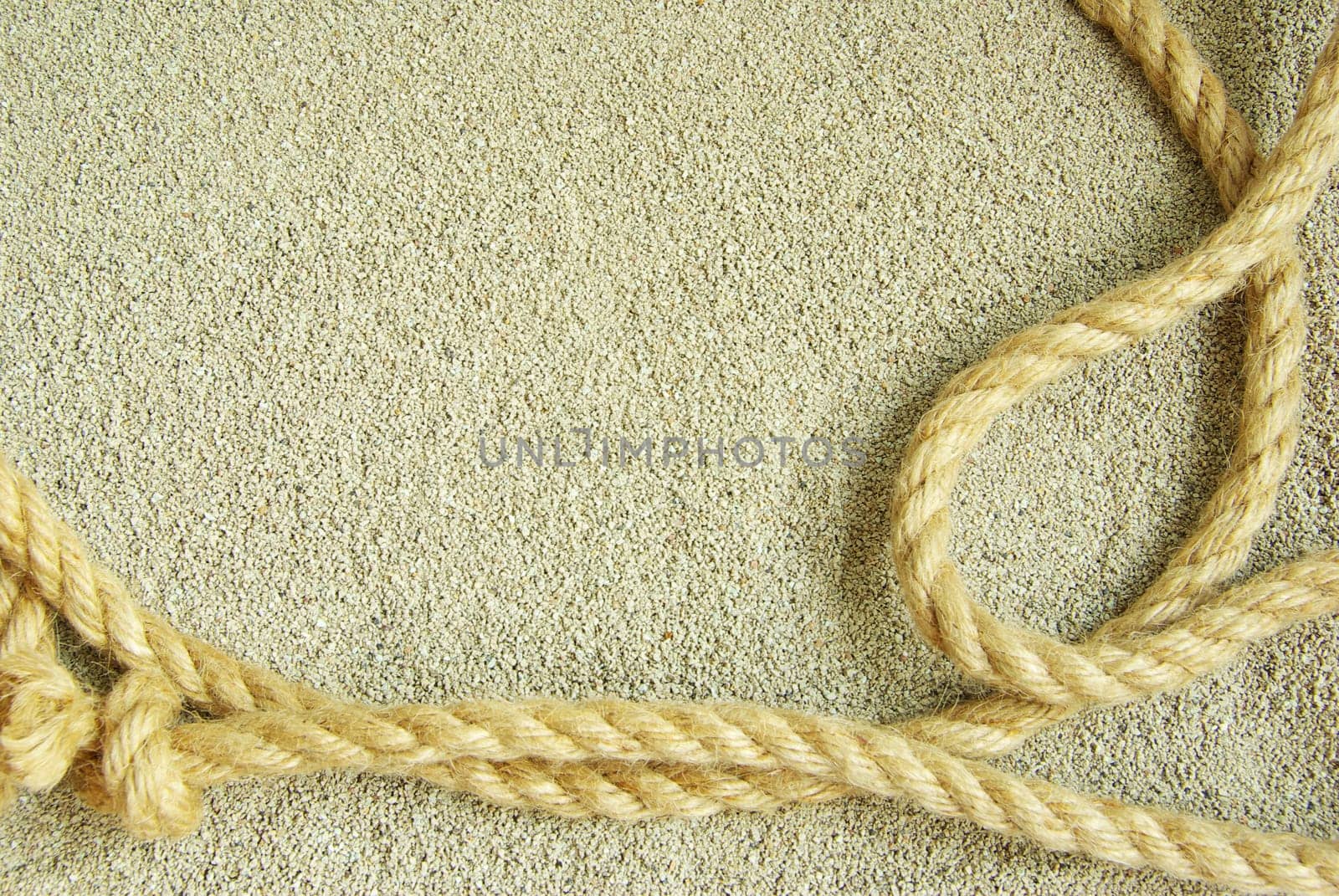 rope isolated on a sand