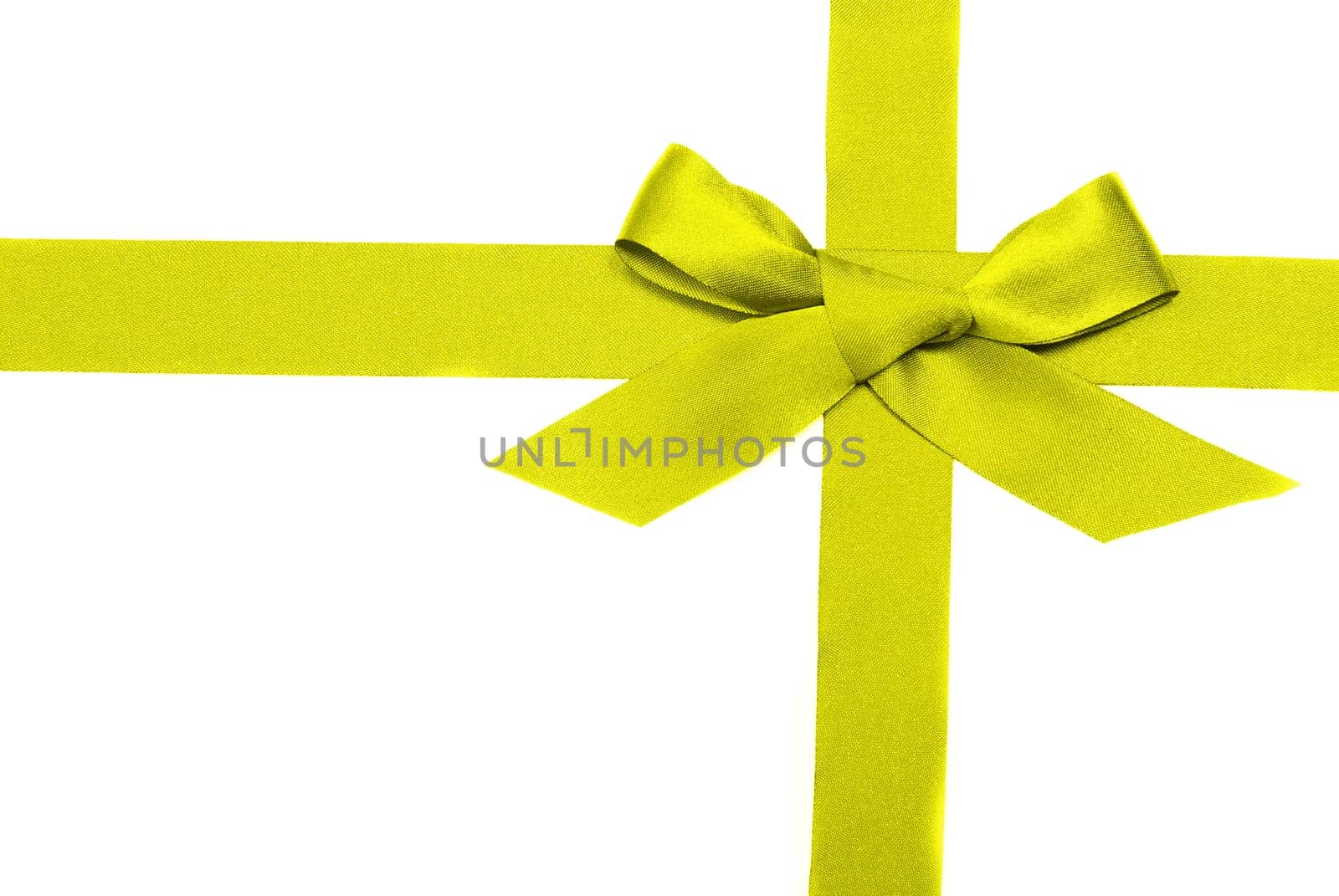 blue ribbon and bow on white background