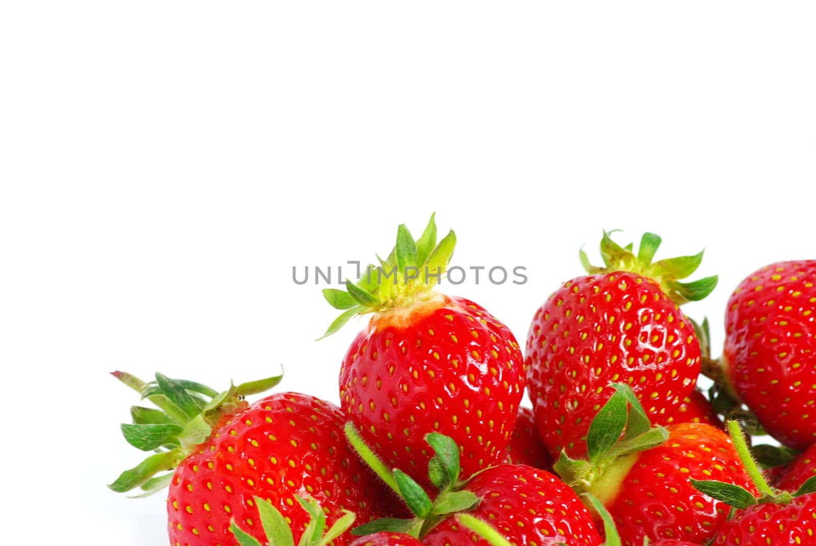 The fresh strawberry isolated on white background