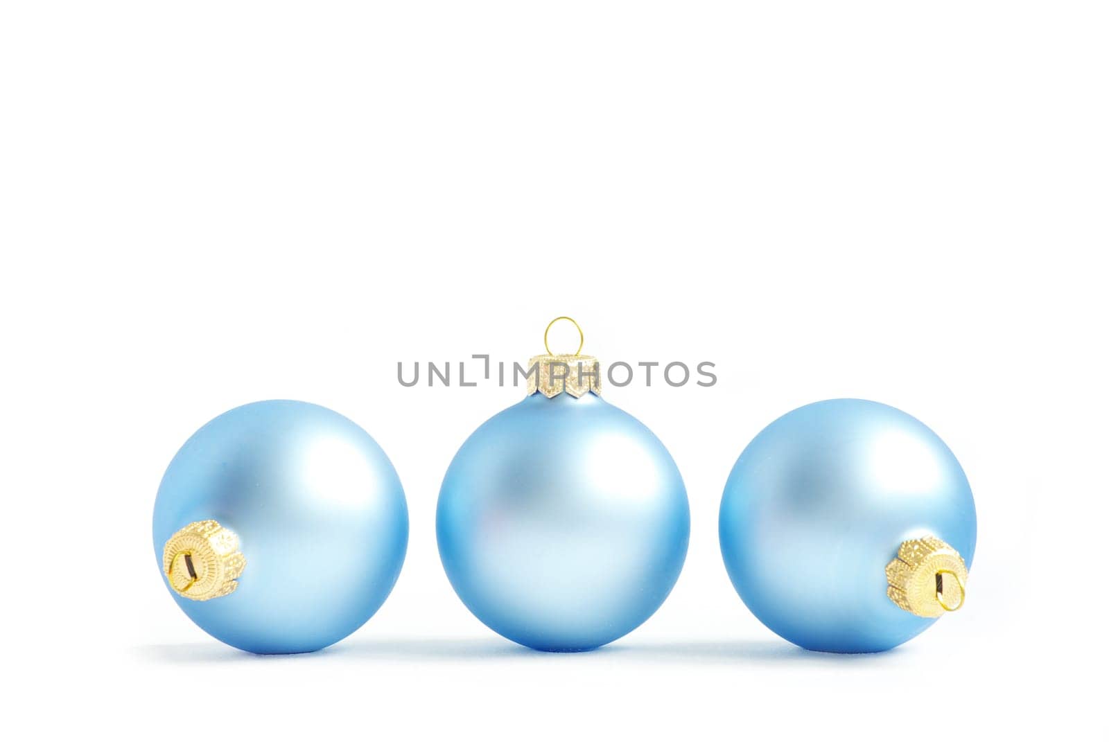 blue christmas balls  isolated on a white