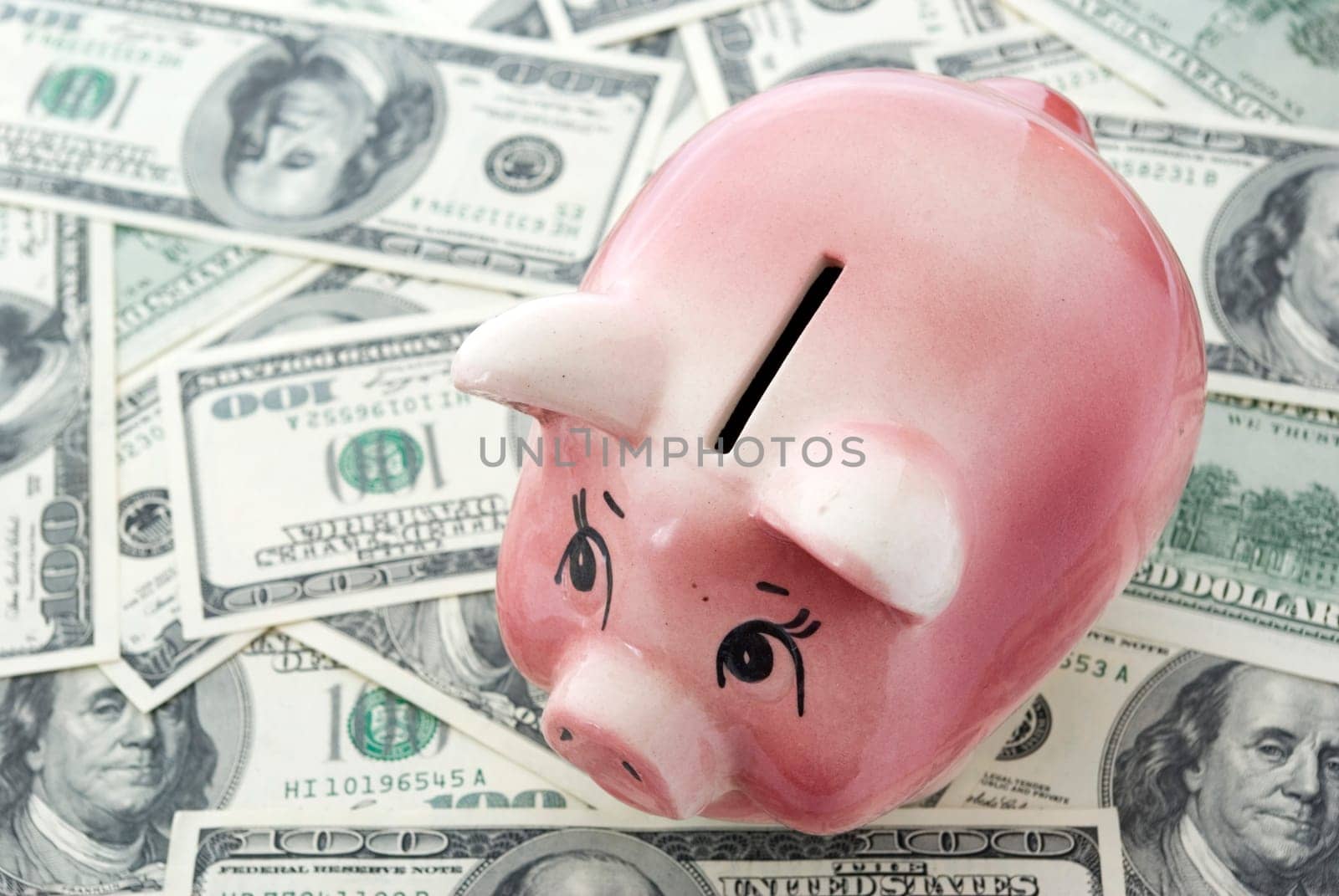 piggy bank on a  dollars