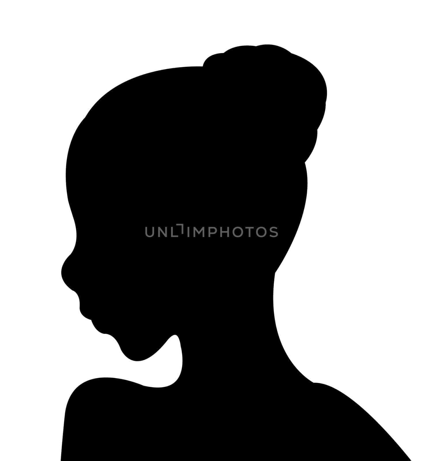 a girl head silhouette vector