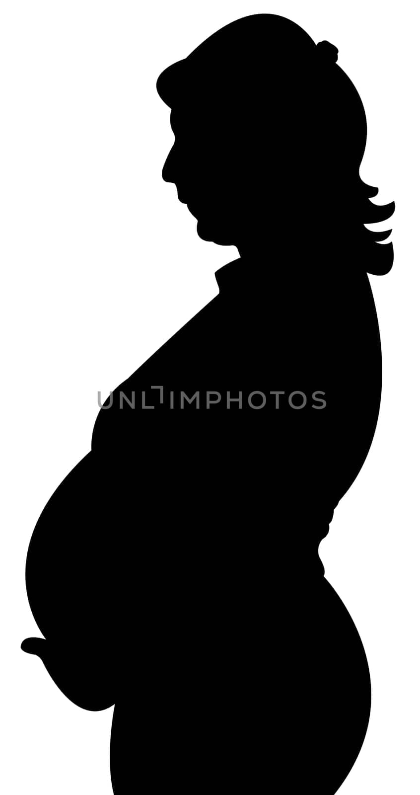 silhouette of a pregnant woman, vector