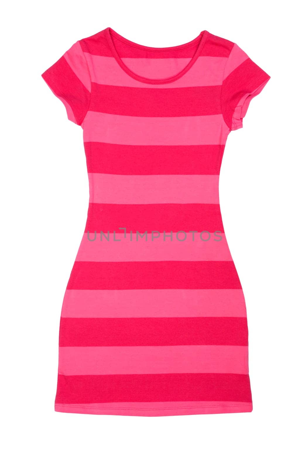 Pink cotton dress. Isolated on white