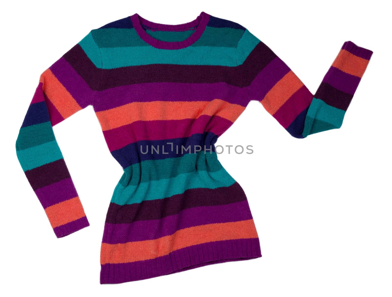 Colored striped jacket. Isolate on white background.