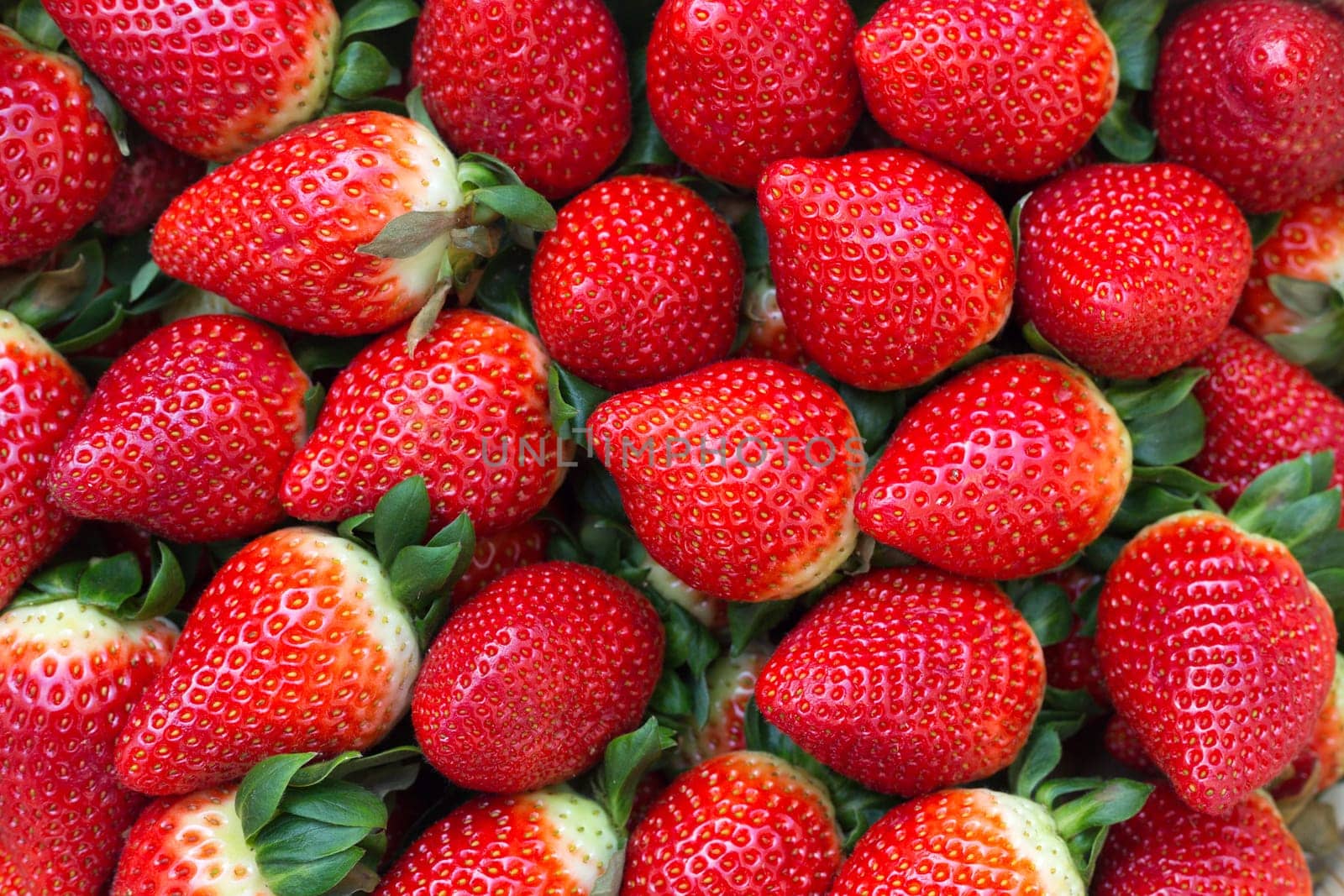 Fresh Ripe Perfect Strawberries Full Frame Background