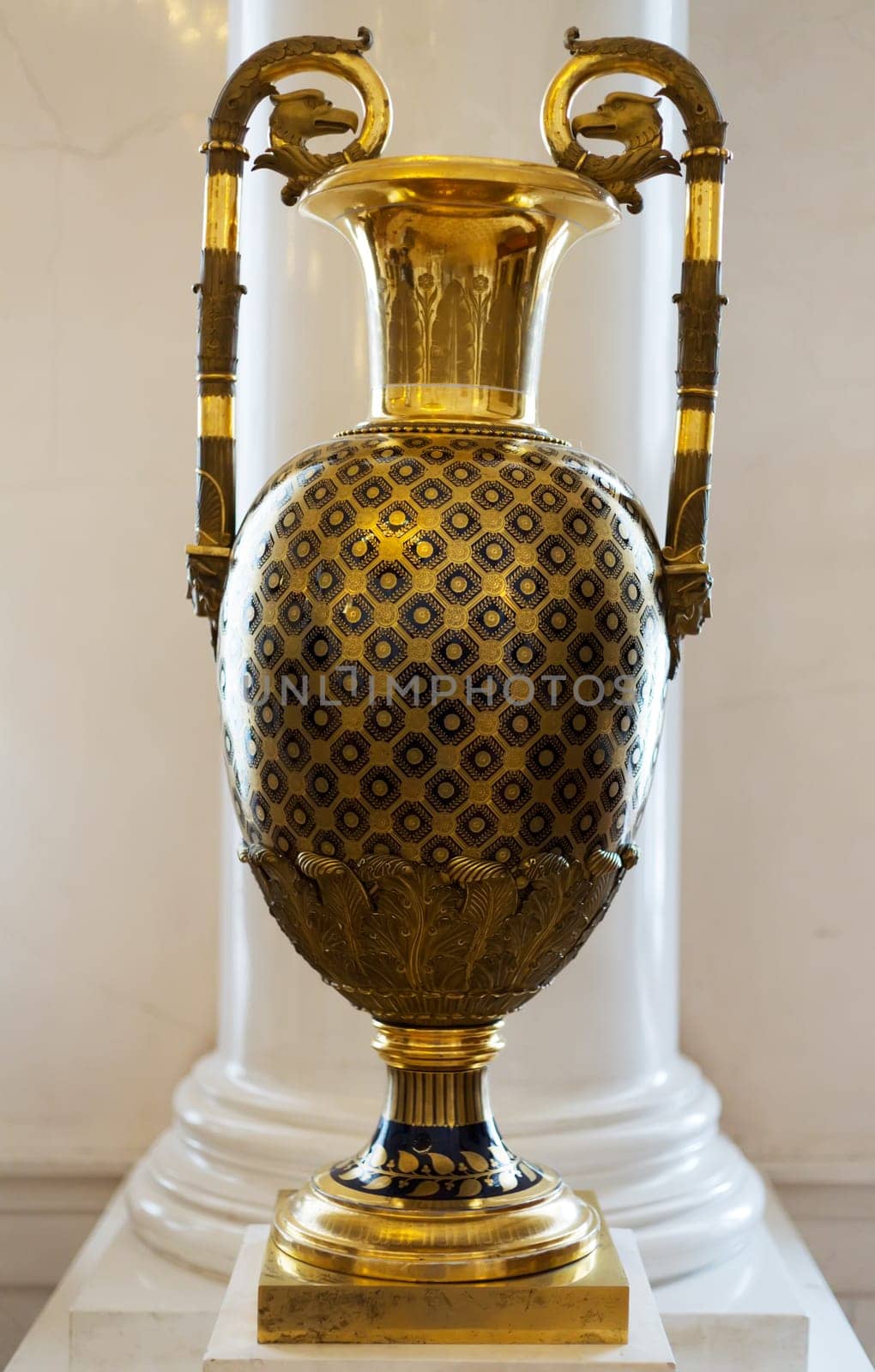 Vintage brass vase Hermitage Museum, St. Petersburg, Russia.