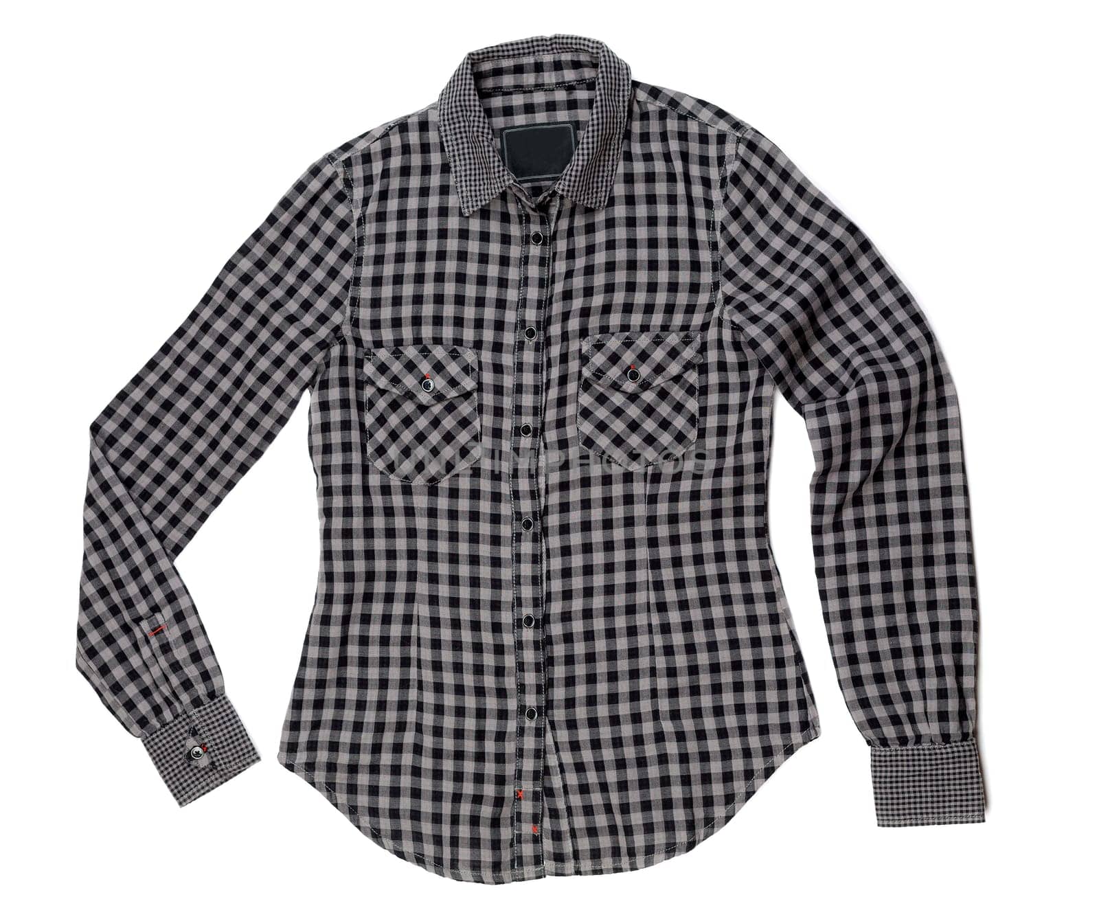 Gray plaid shirt fashion. Isolate on white.
