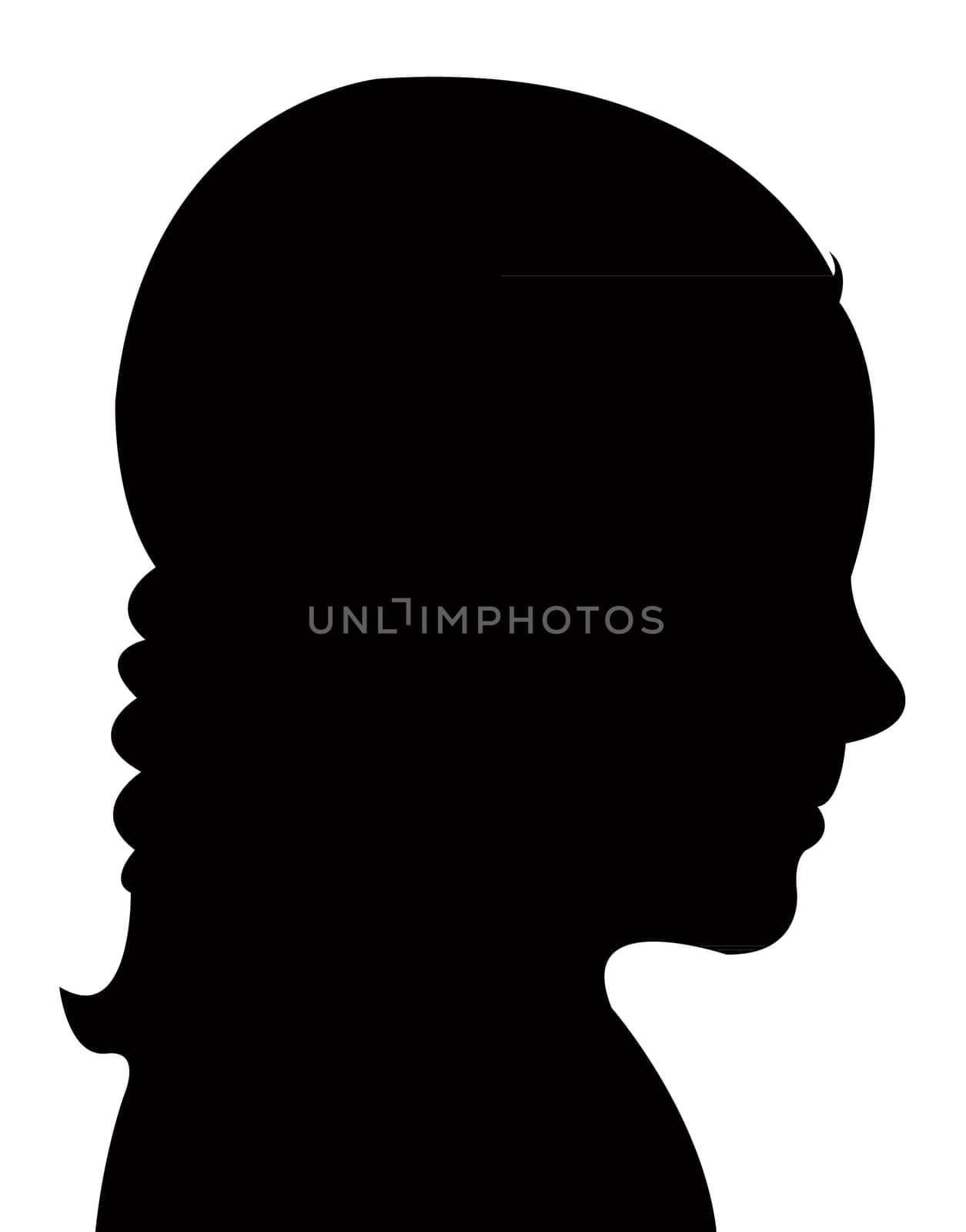 a girl head silhouette vector