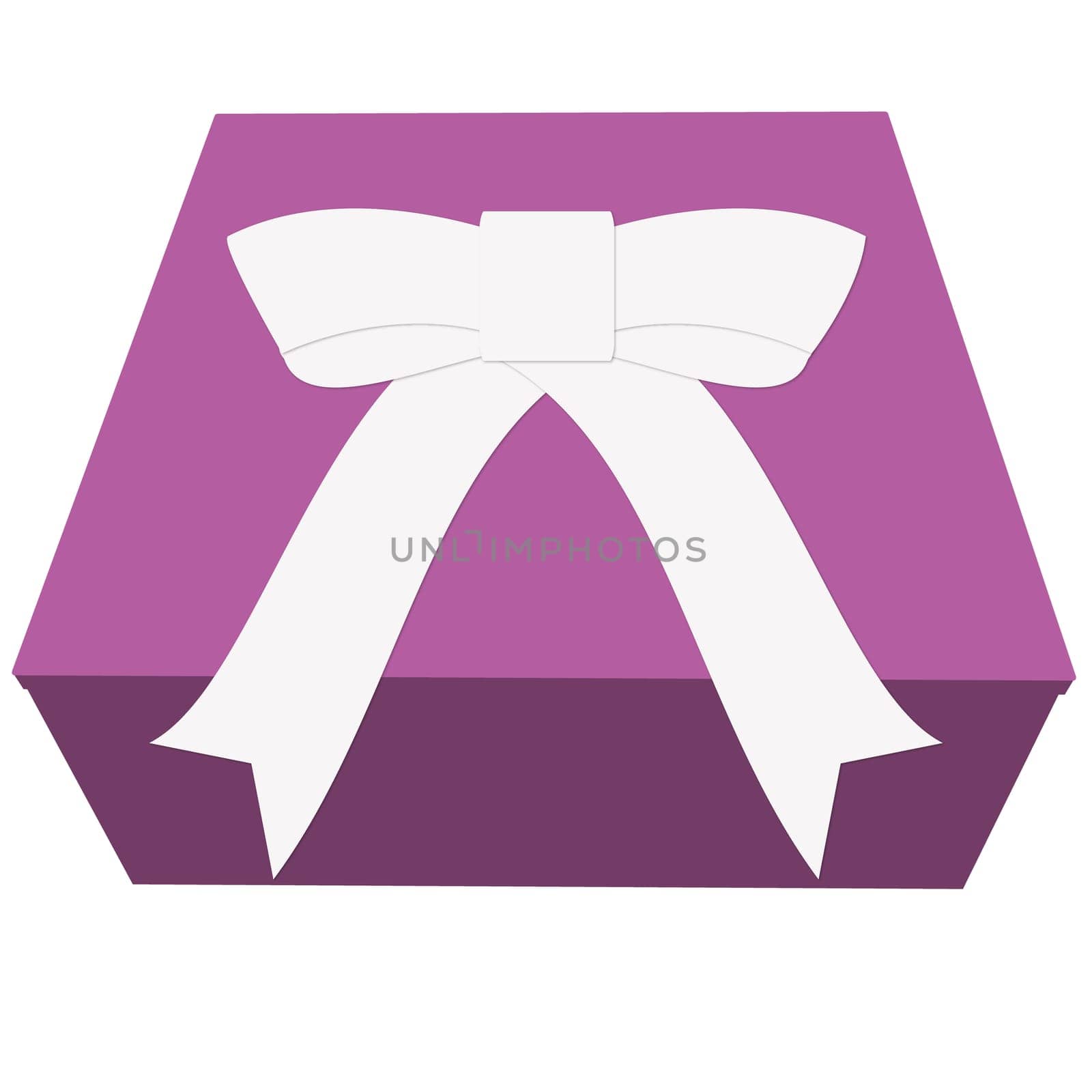 Birthday gift box white icon. Vector illustration.