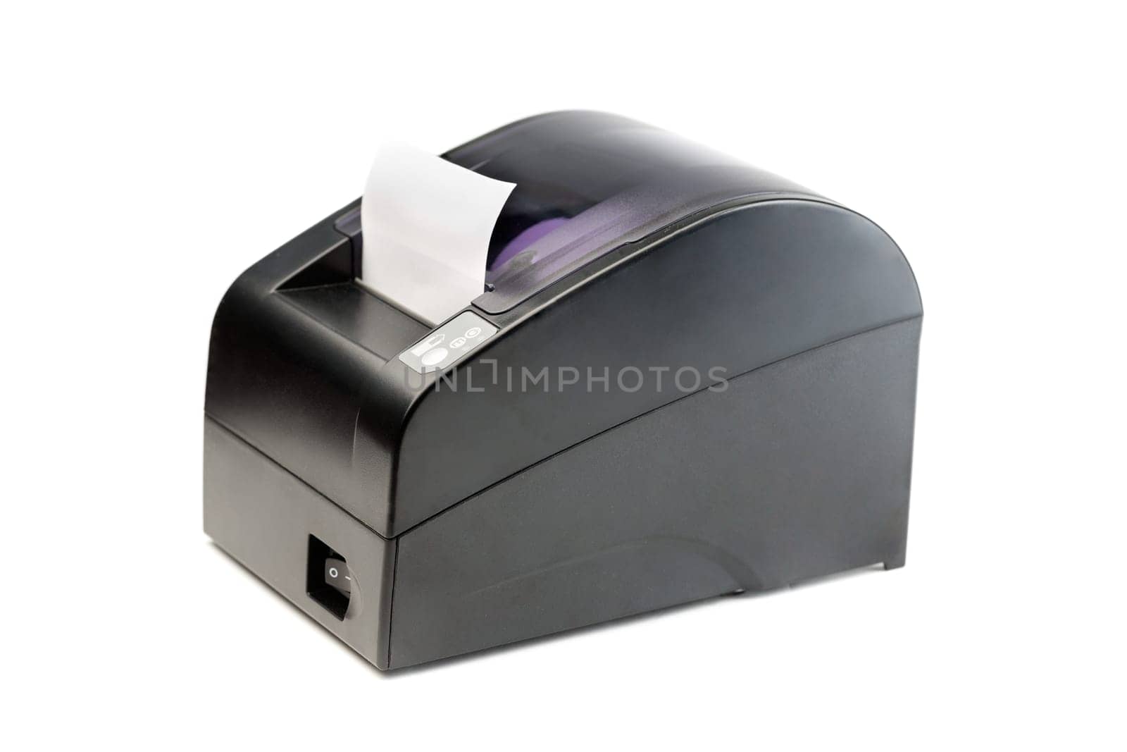 Modern printer checks for Point Of Sales systems. Isolate on white.