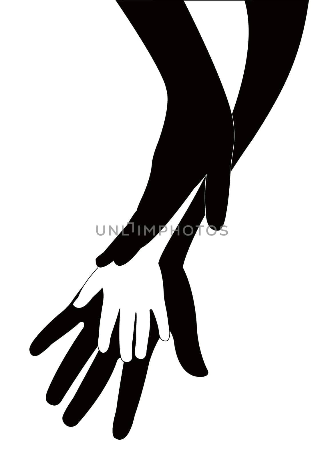 hands silhouette vector