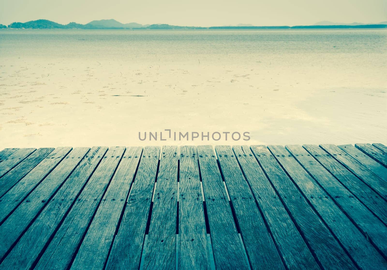 Seaside wooden bridge
