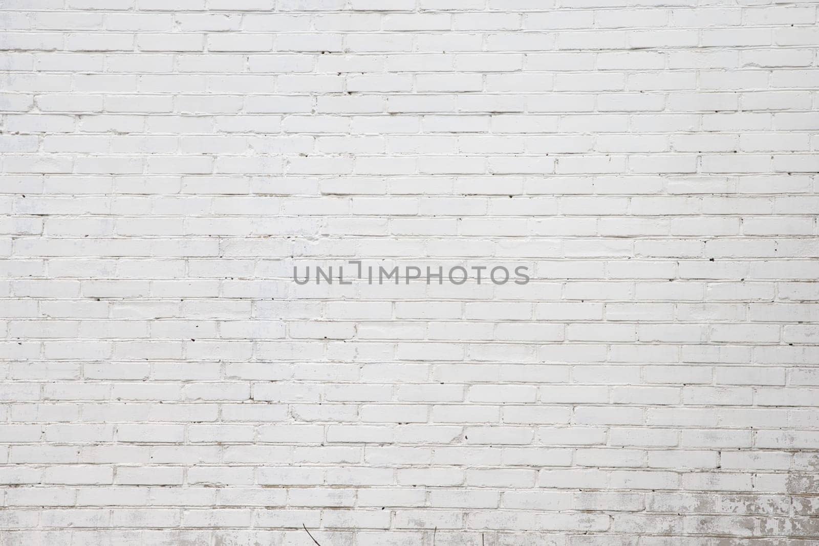 White brick wall for background or texture