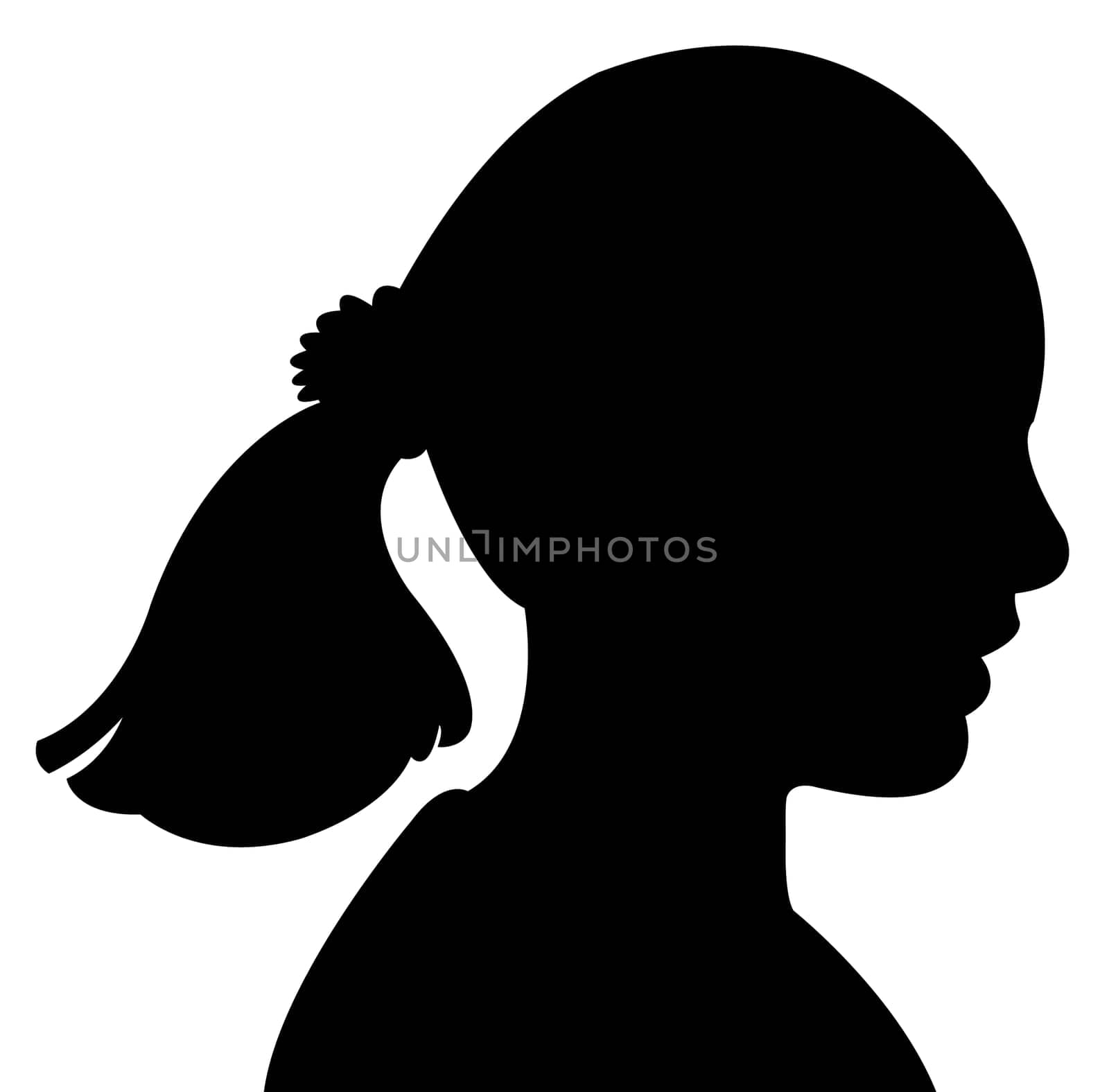 a girl head silhouette vector