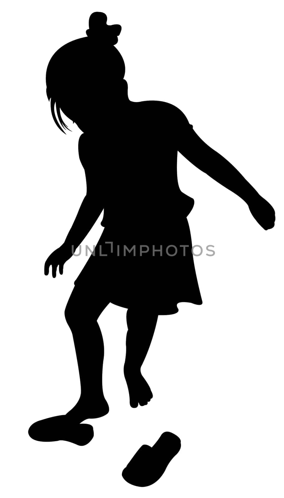 cute girl wearing her slipper