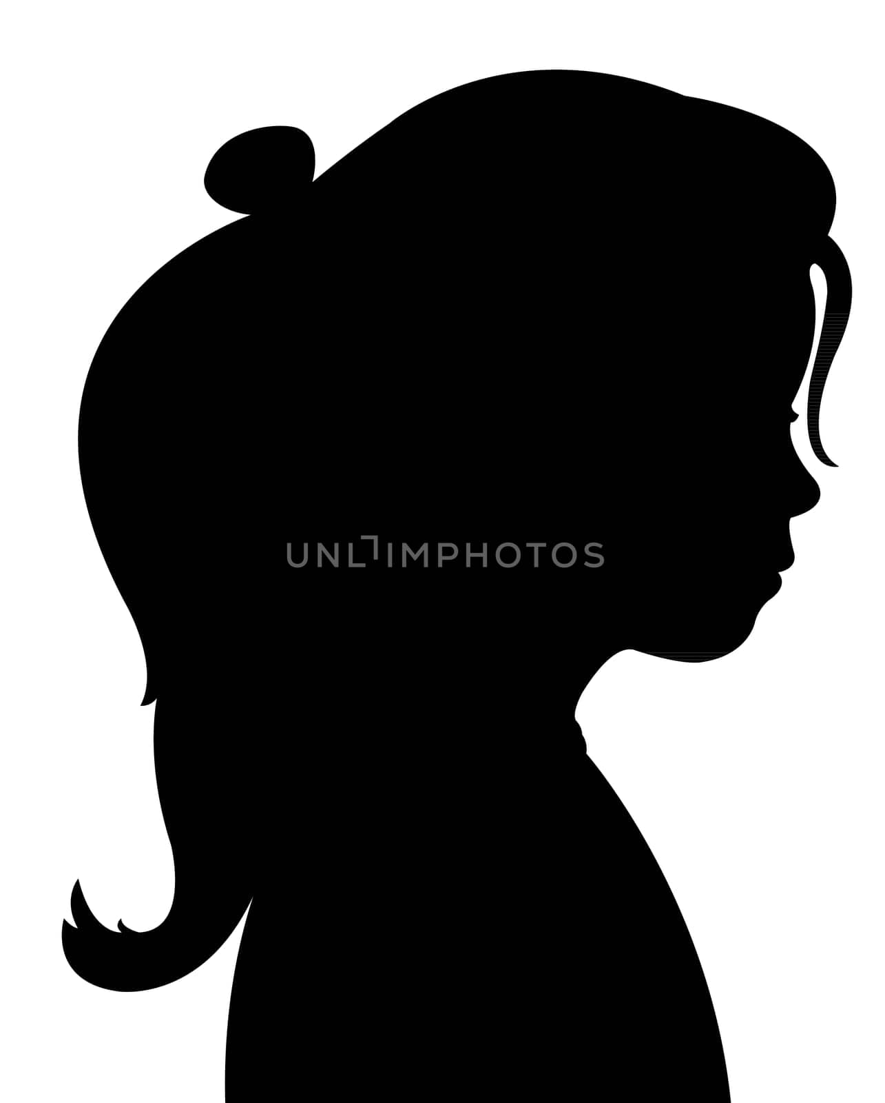 a girl head silhouette vector