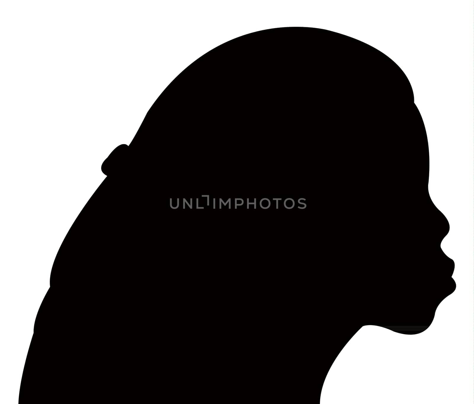 a girl head silhouette vector