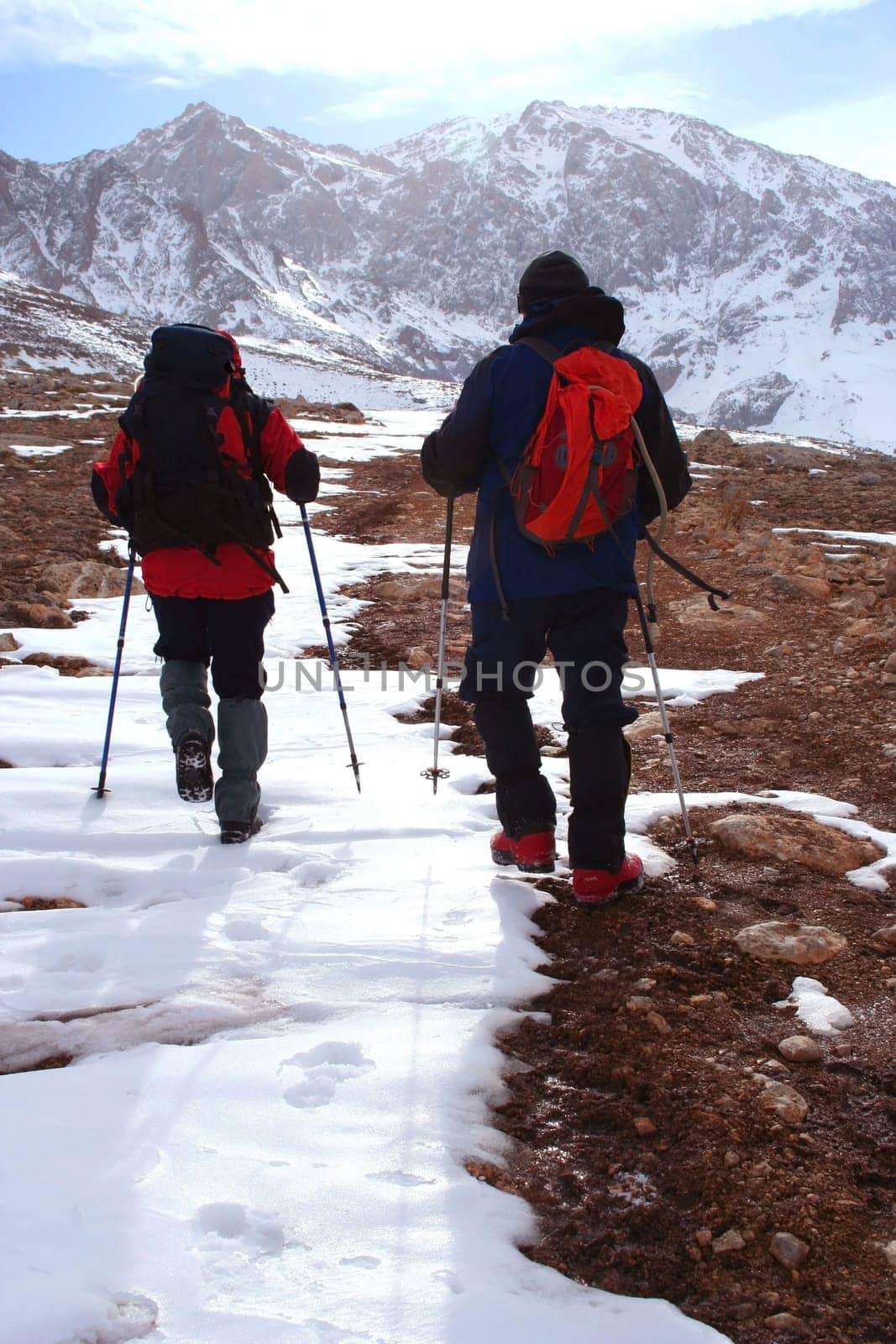 A view from "Central Toros Mountains"" and trekking on a winter day"