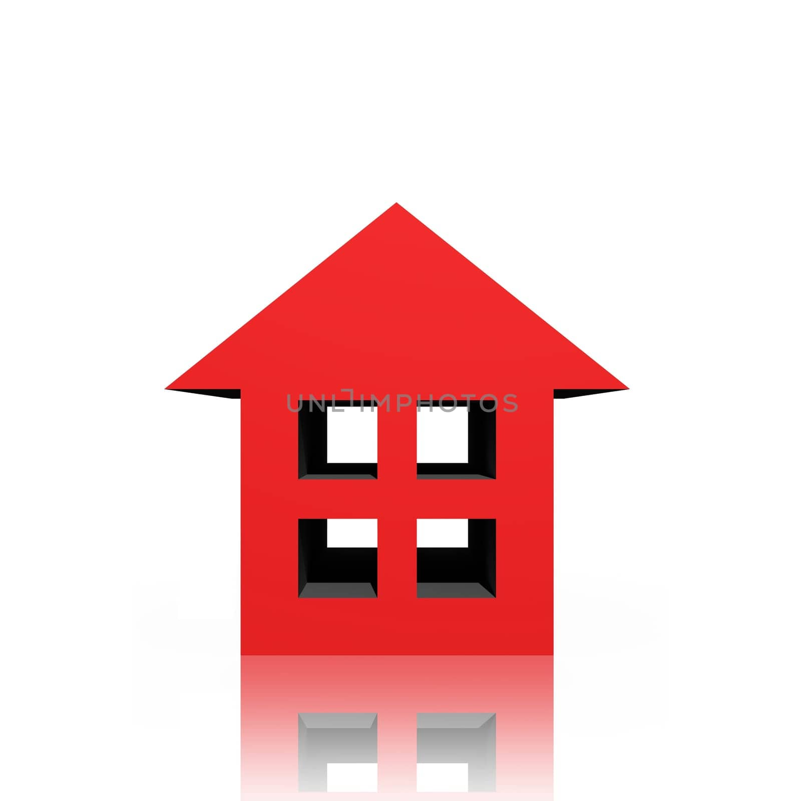 3D houses isolated against a white background