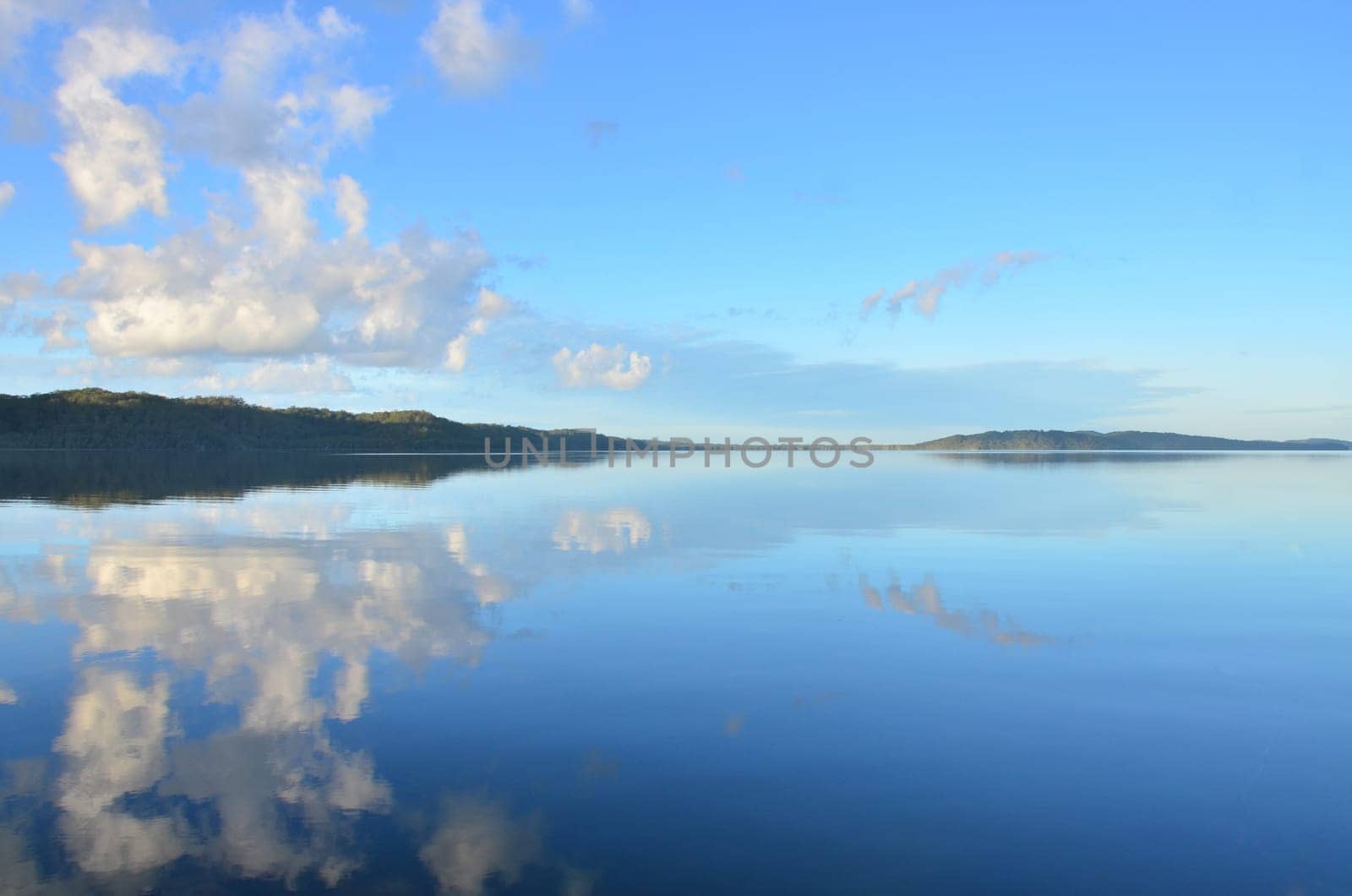 mirroring with clouds over the myall-lake