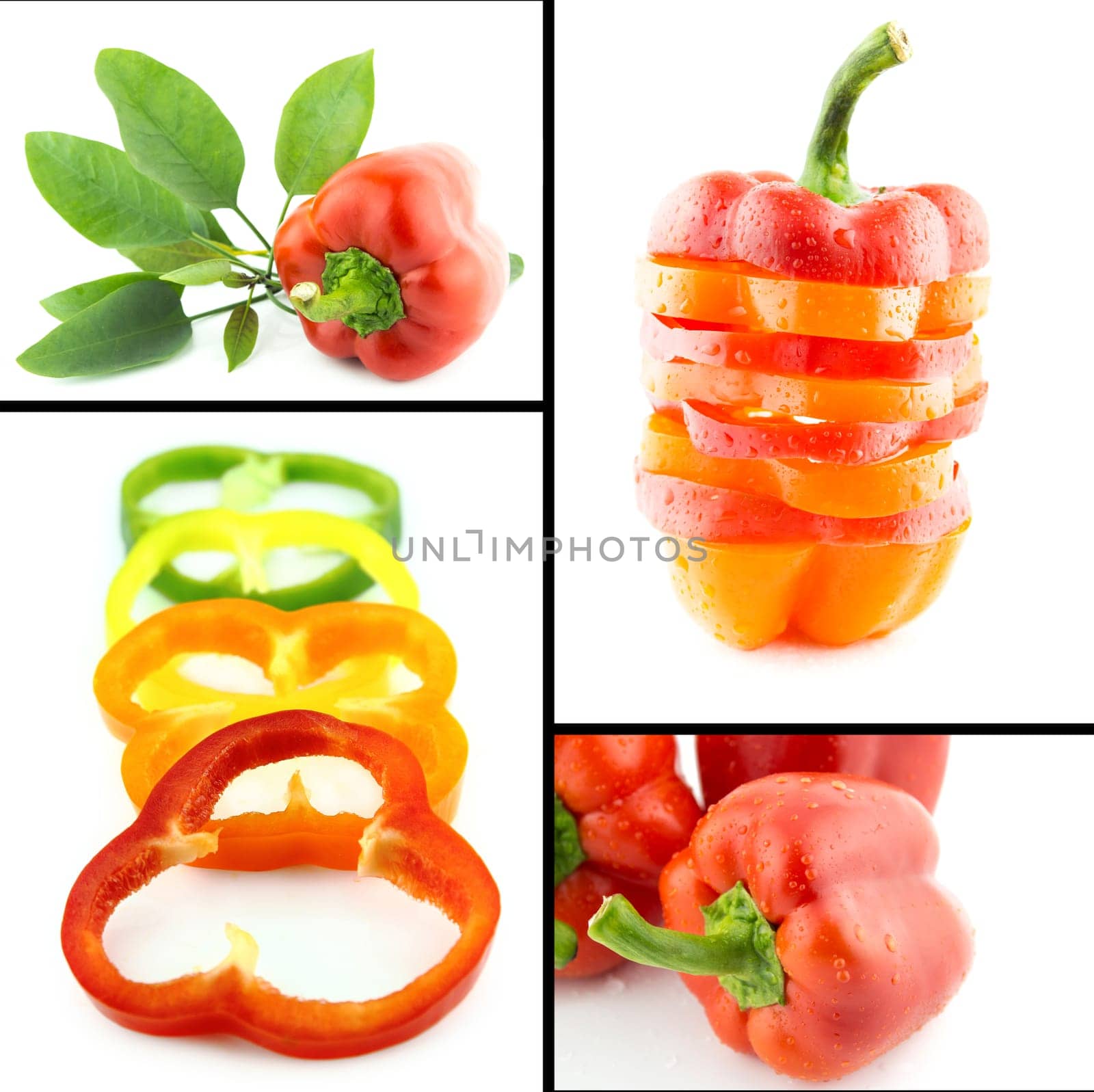 Healthy and organic food, Set of fresh  colorful sweet bell pepper..