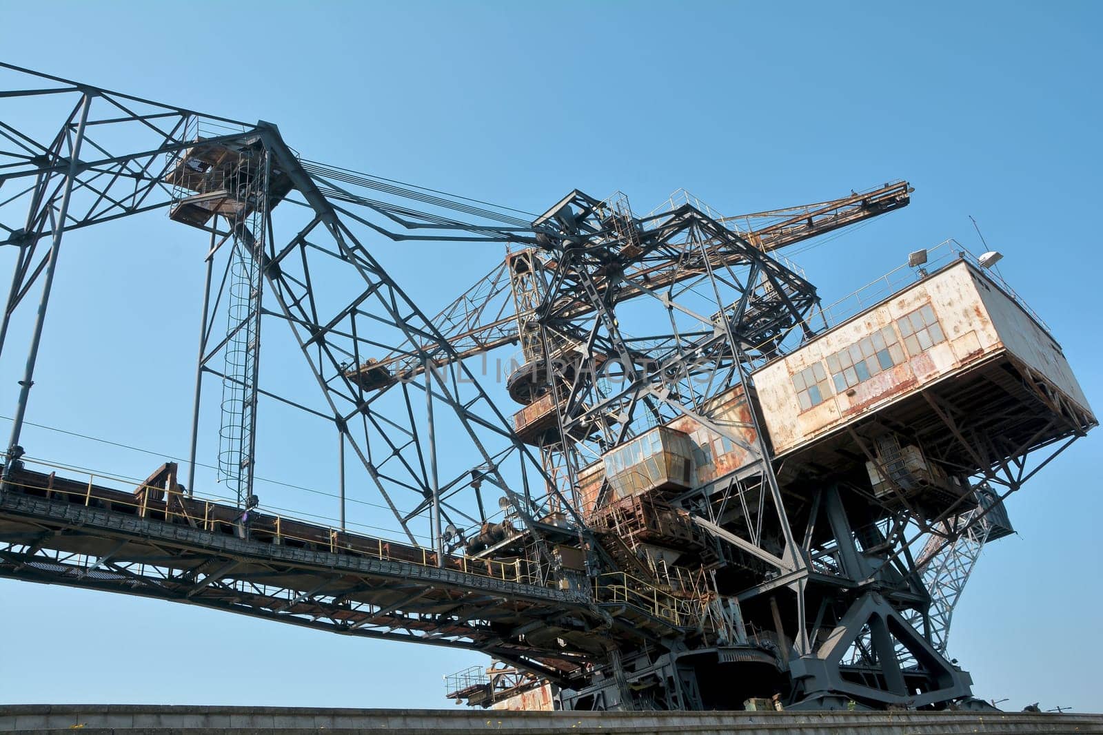 gigantic excavator in the disused ferropolis opencast lignite mine